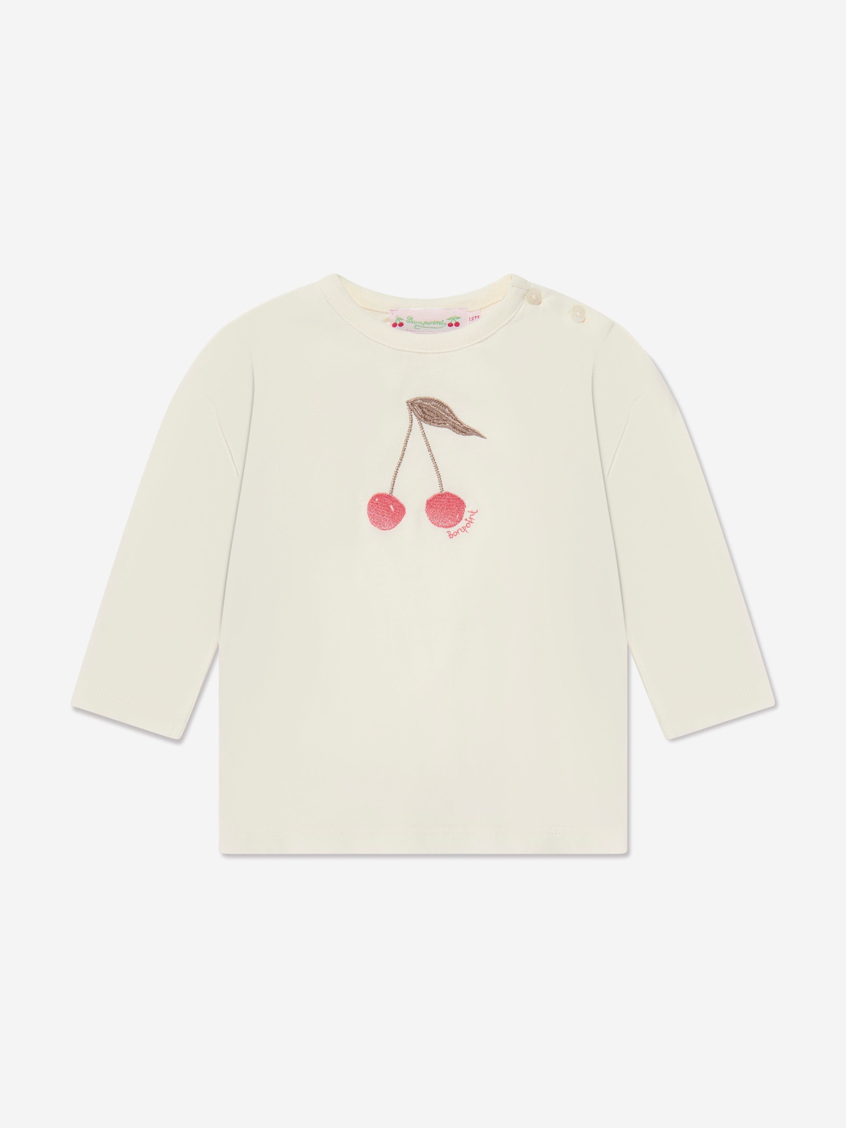 Bonpoint Baby Girls Tahsina Long Sleeve T-Shirt in Ivory