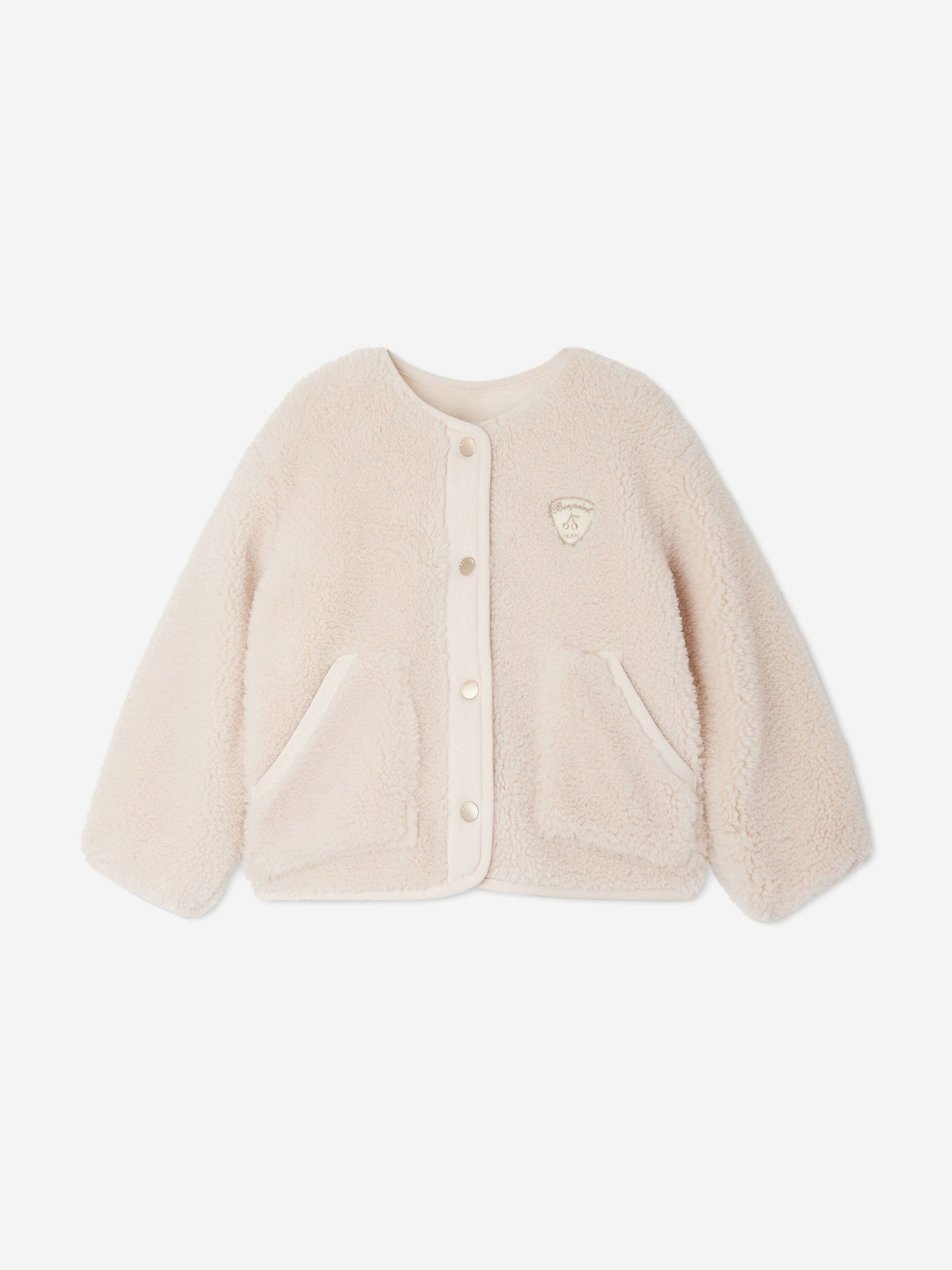 Bonpoint Girls Galice Teddy Jacket in Pink