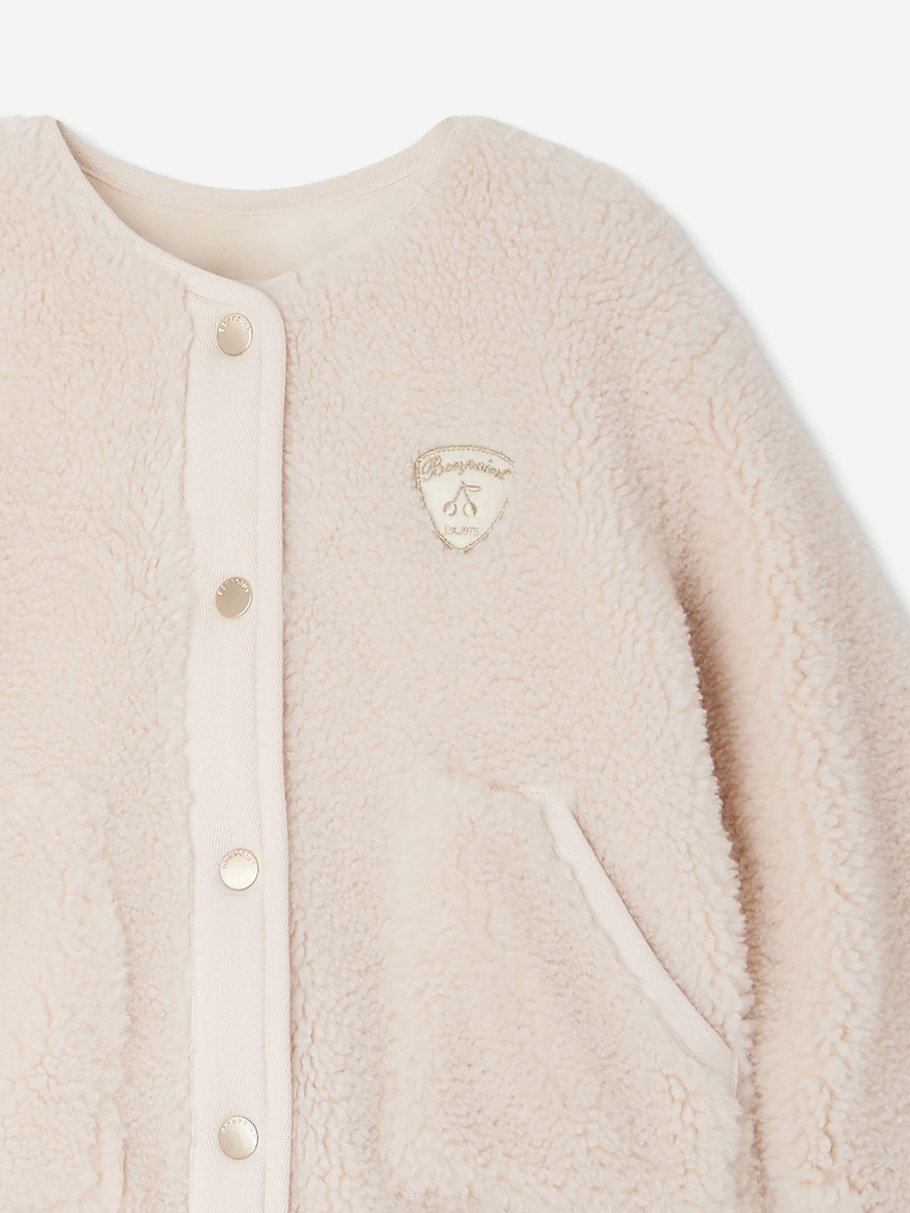 Bonpoint Girls Galice Teddy Jacket in Pink