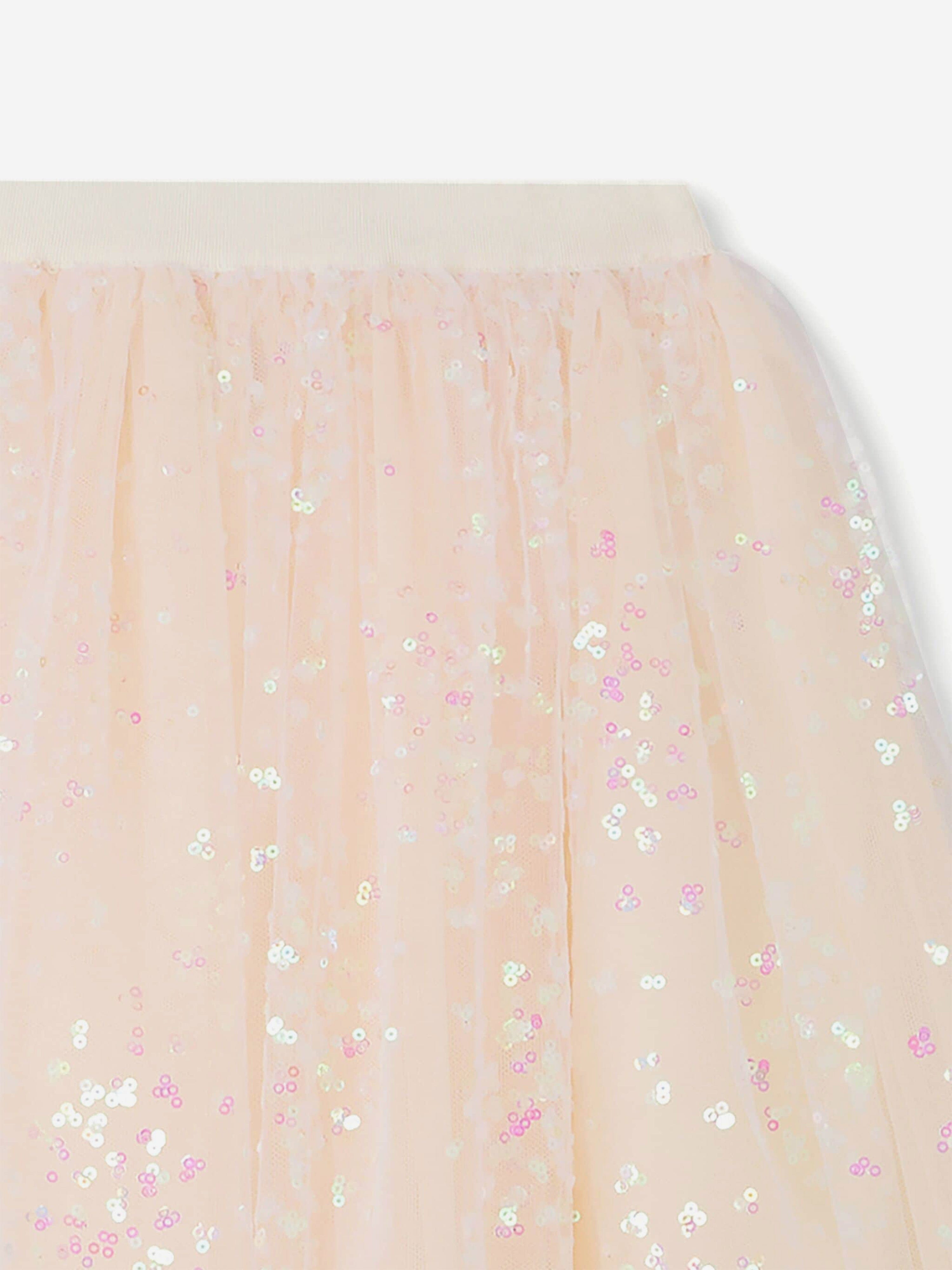 Bonpoint Girls Pois Tulle Skirt in Pink