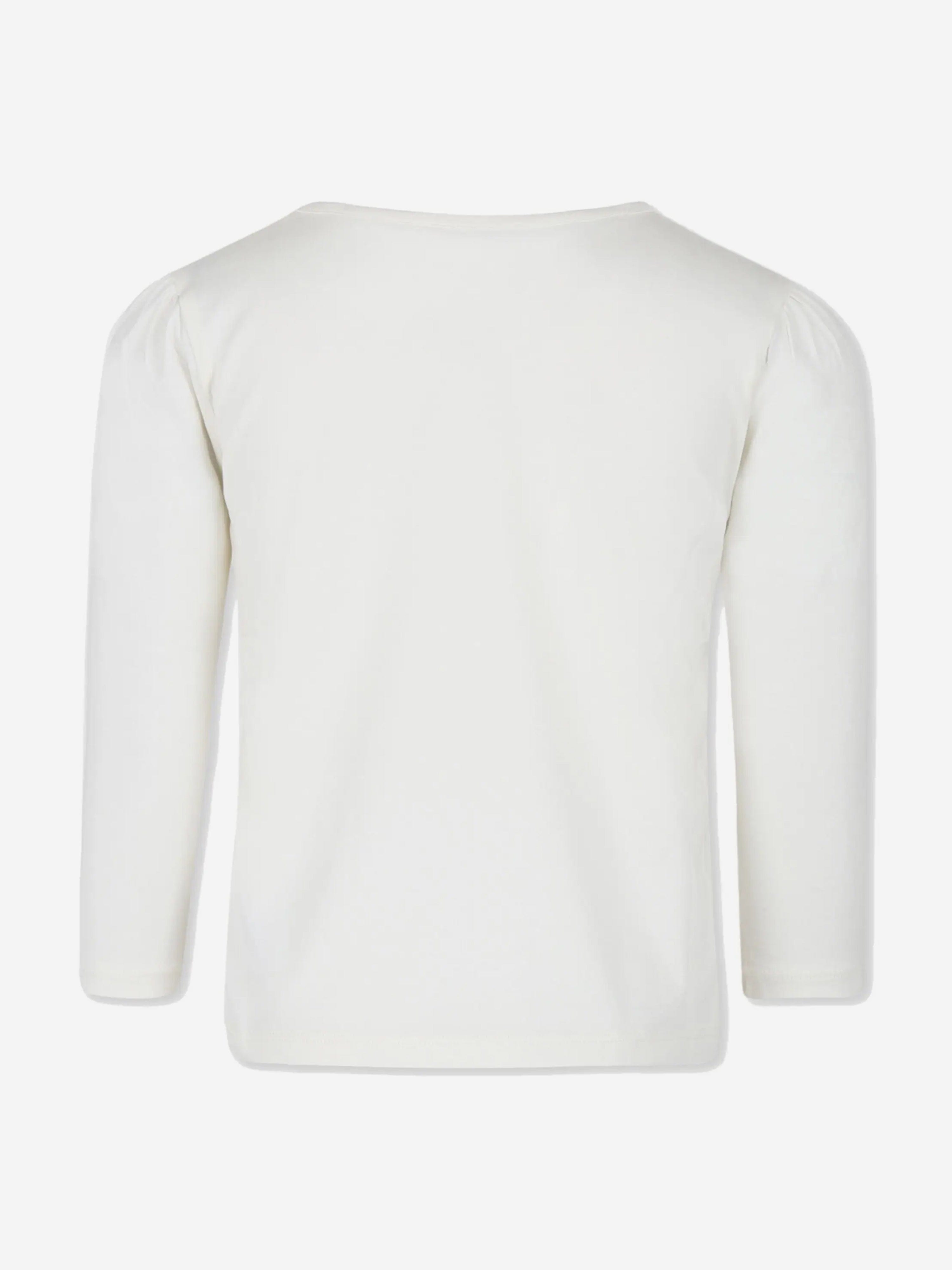 Bonpoint Girls Gracieuse Long Sleeve T-Shirt in White