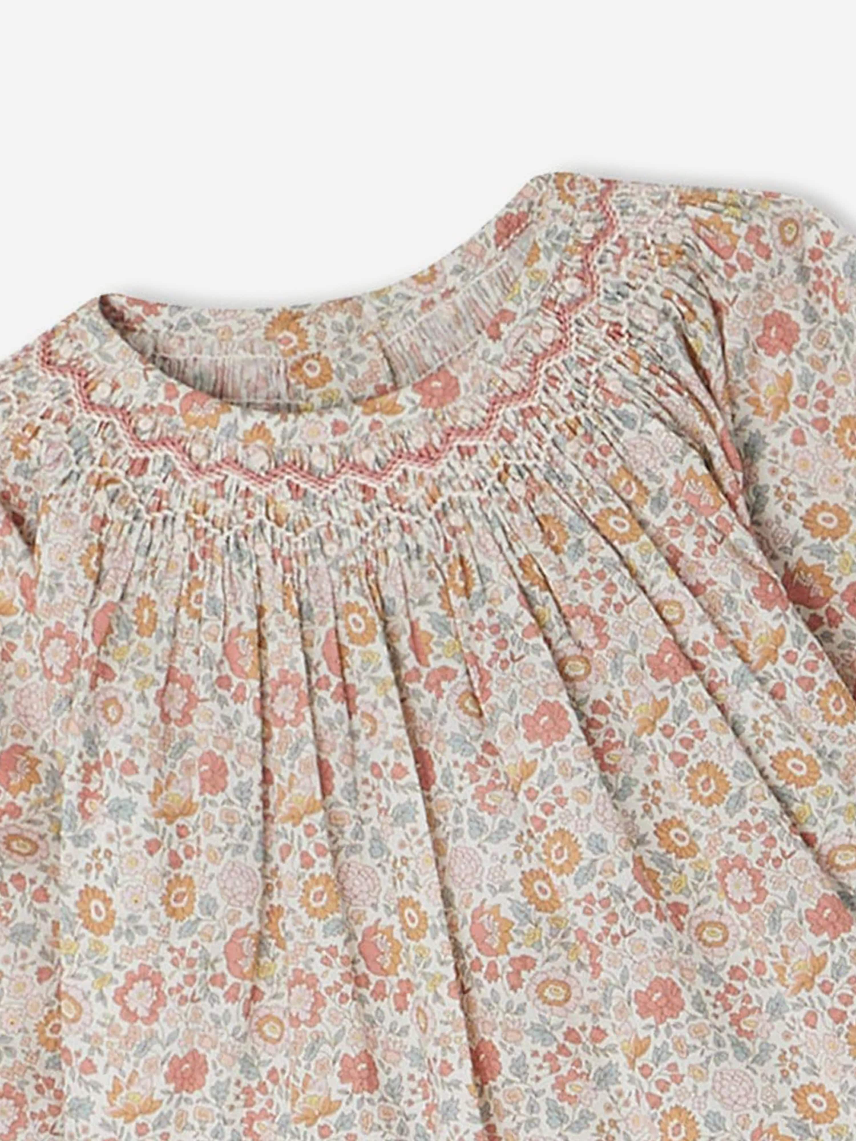 Bonpoint Baby Girls Griotte Smocked Blouse in Multicolour