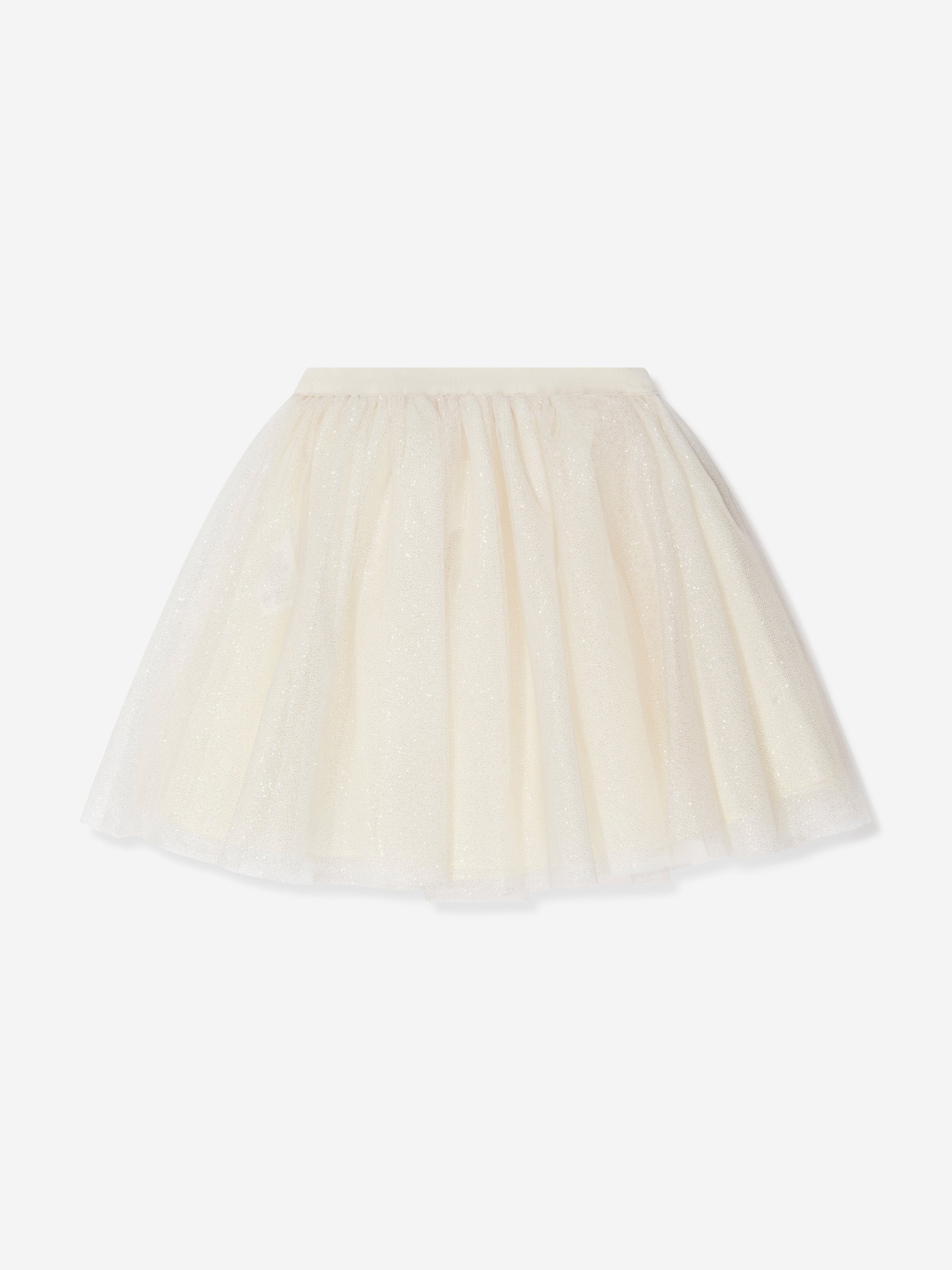 Bonpoint Girls Tulle Pois Skirt In Ivory