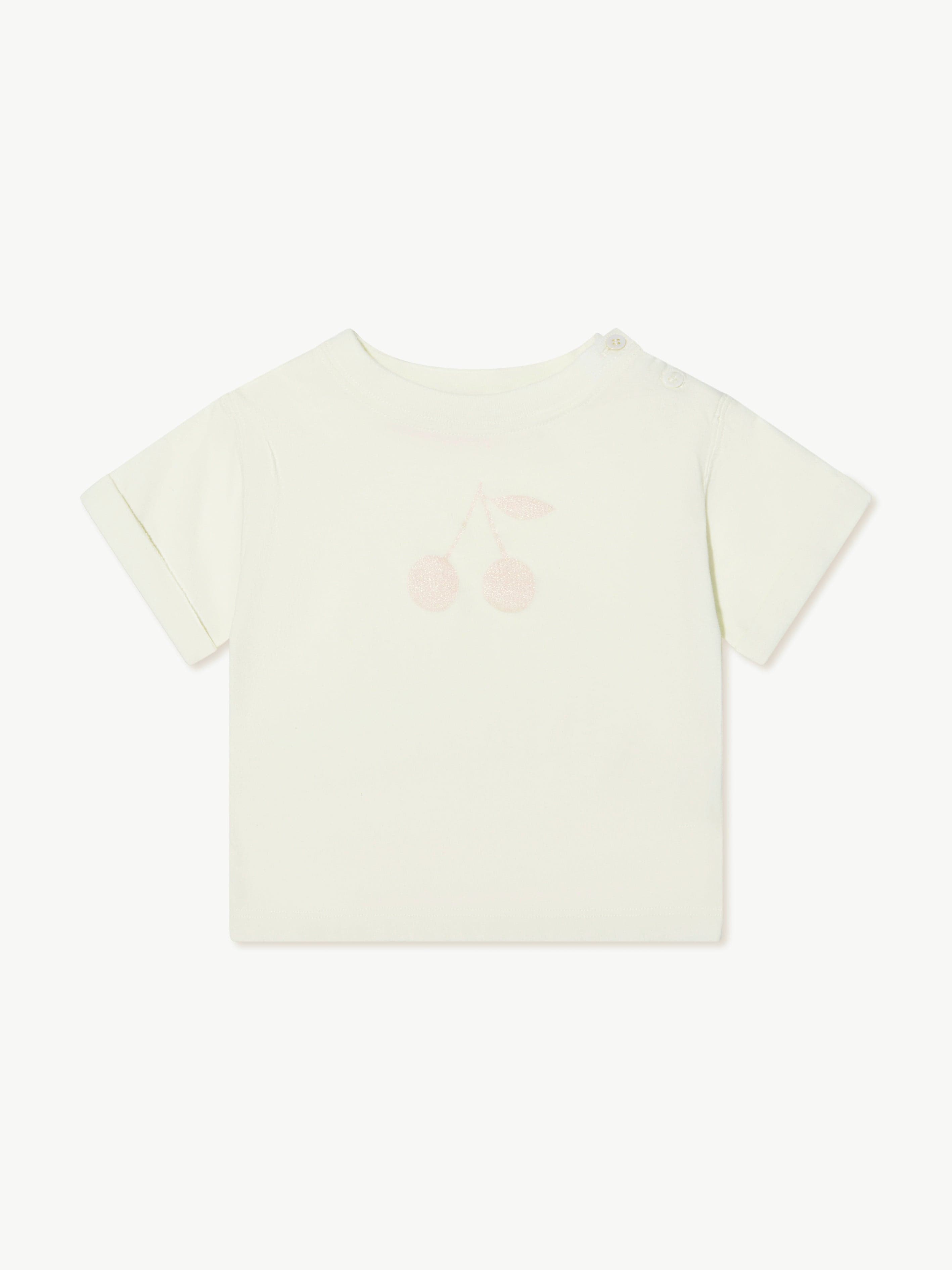 Bonpoint Baby Girls Cherry Aiman T-Shirt in White