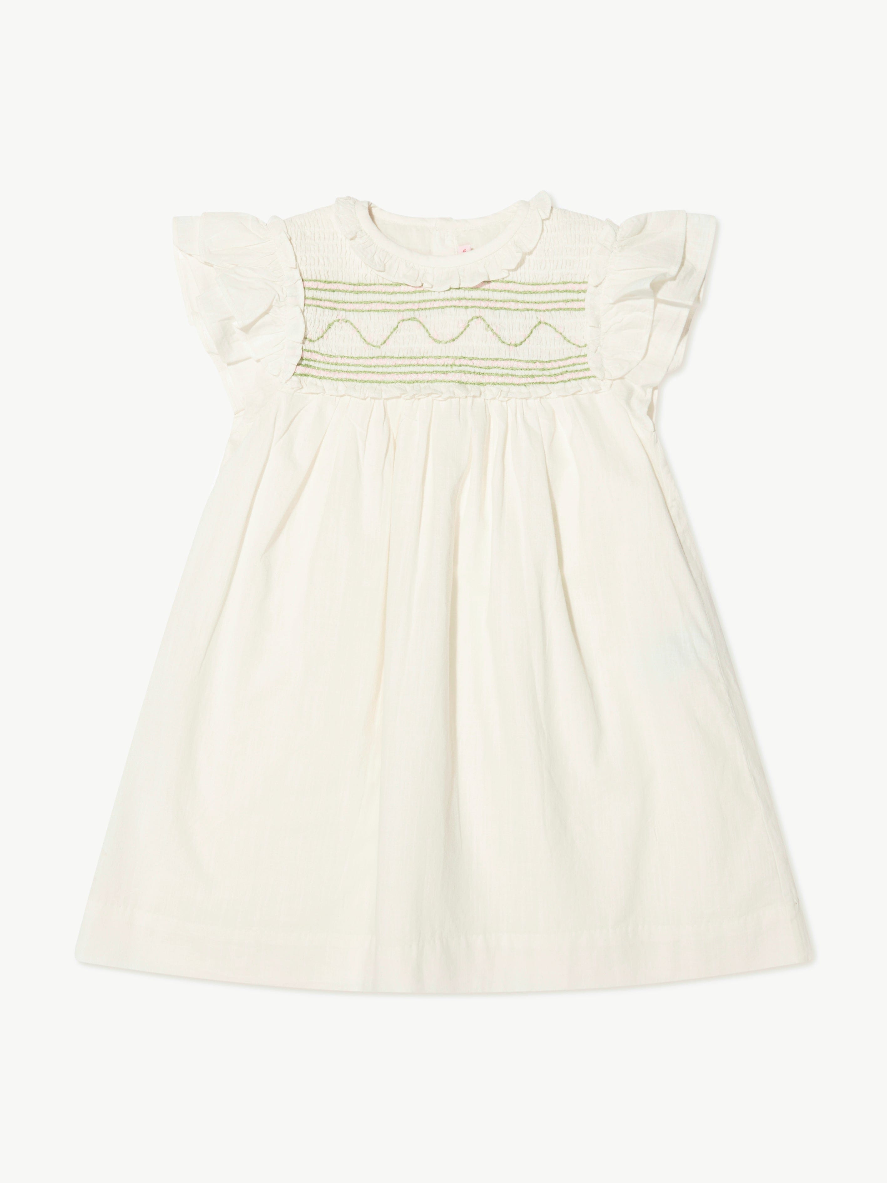 Bonpoint Girls Bijou Dress in White