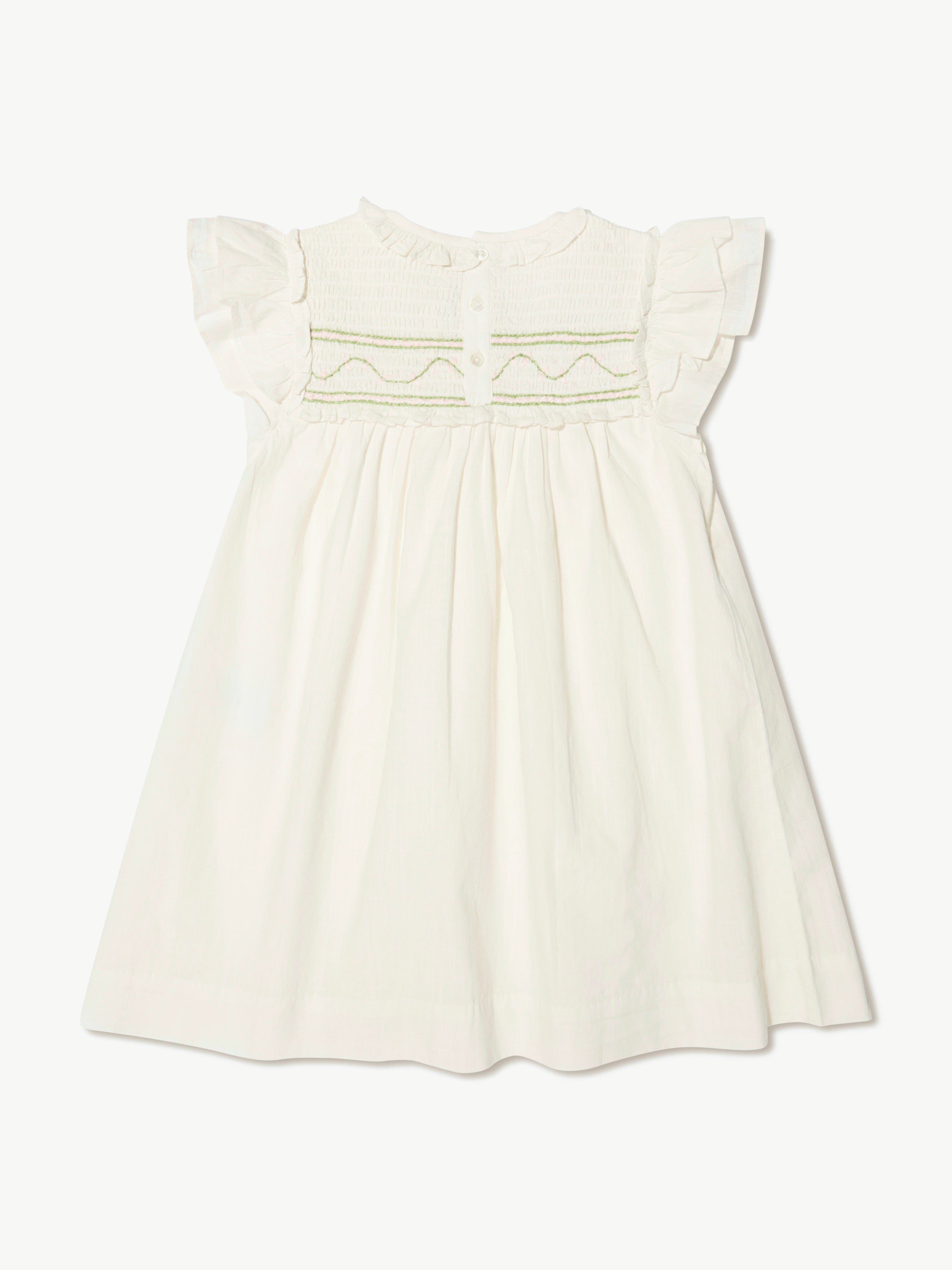 Bonpoint Girls Bijou Dress in White