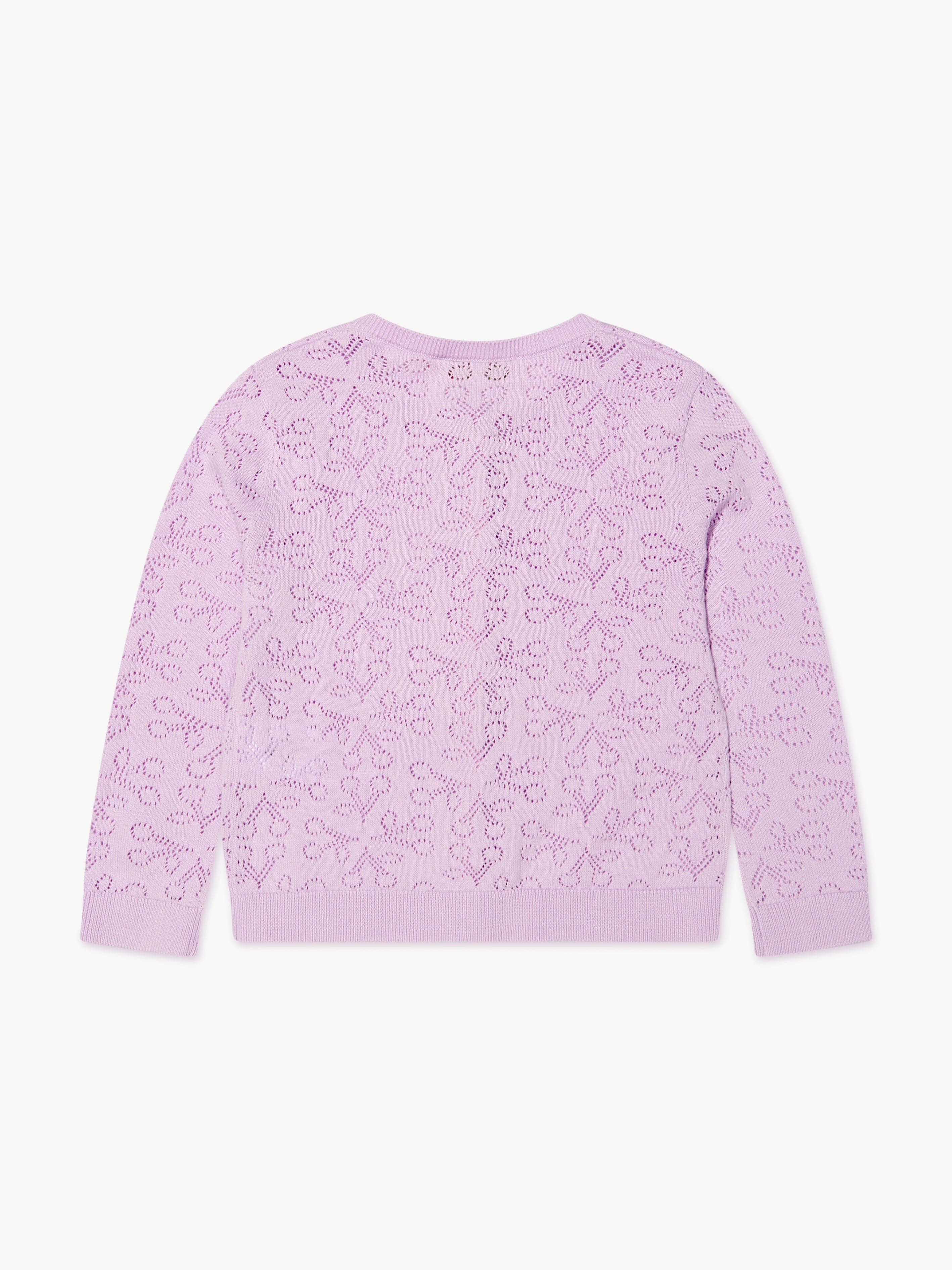 Bonpoint Girls Knitted Cardigan in Lilac