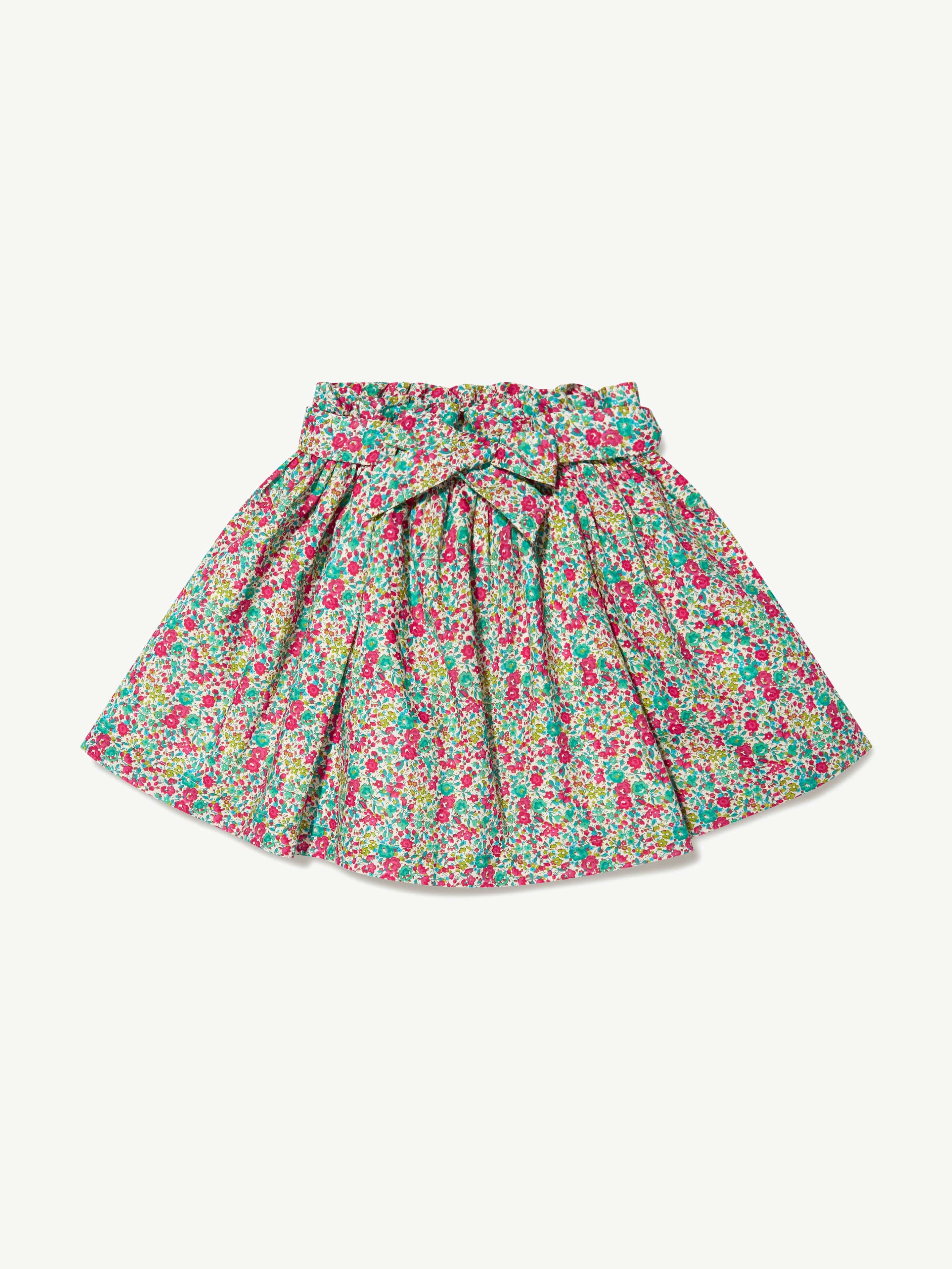 Bonpoint Girls Floral Tuie Skirt in Mint