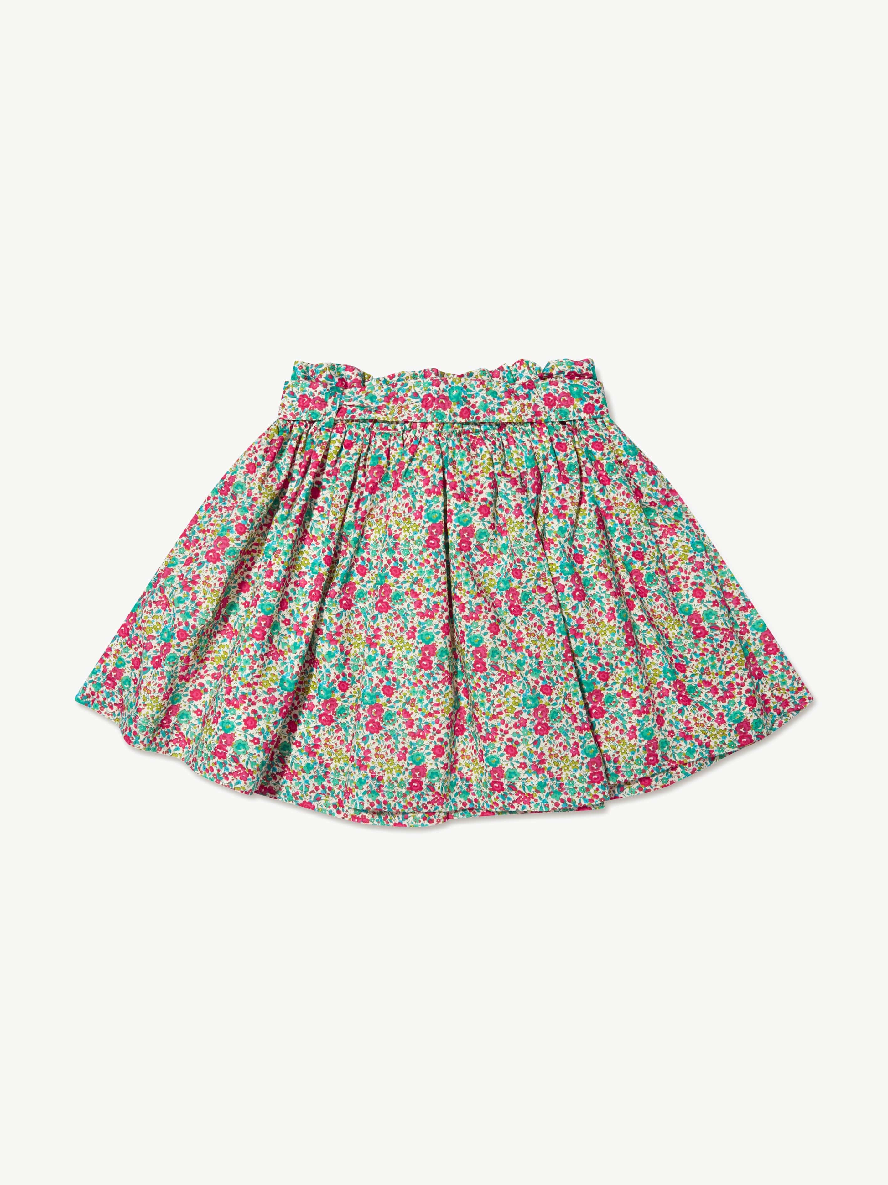 Bonpoint Girls Floral Tuie Skirt in Mint