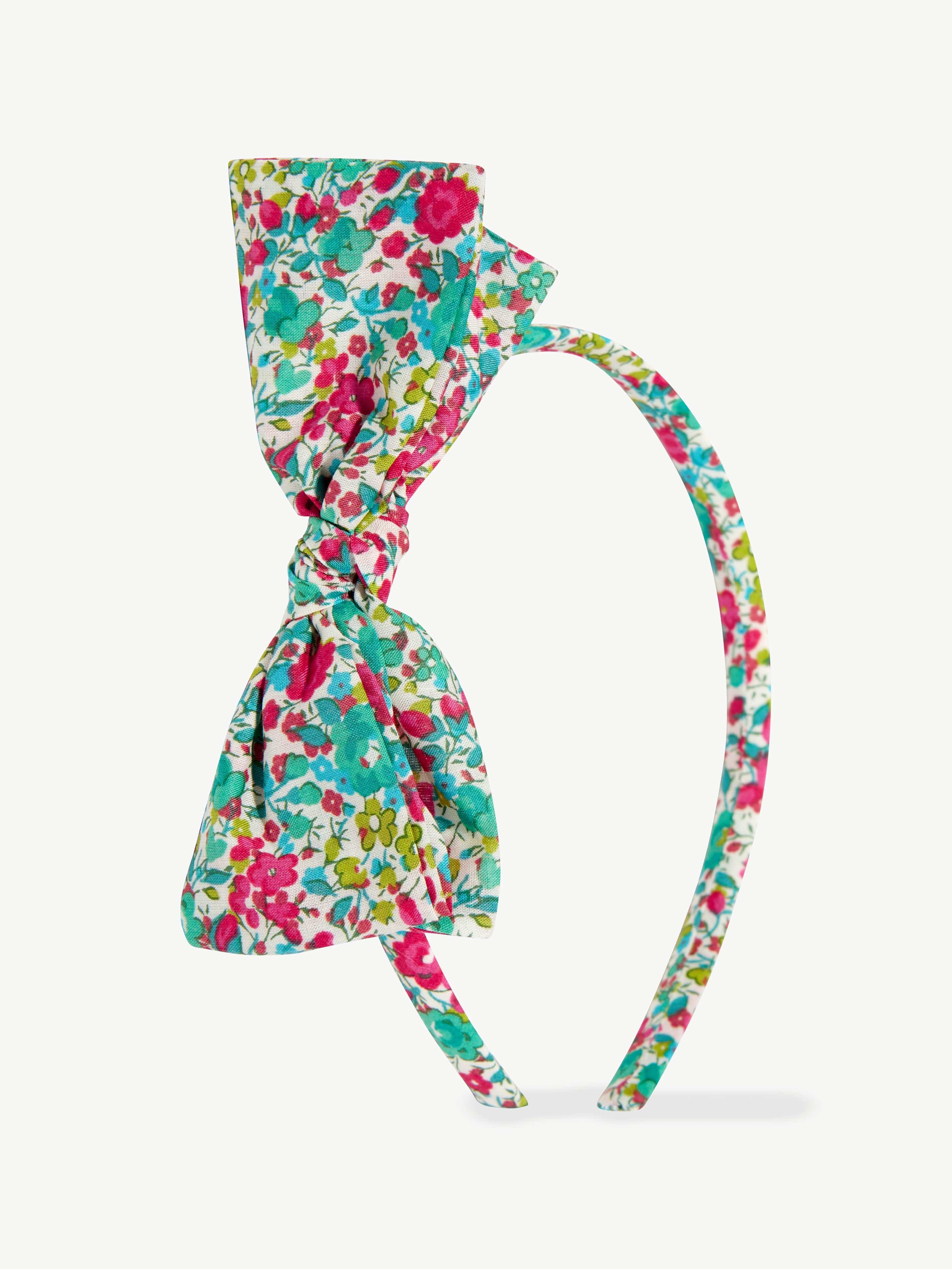 Bonpoint Girls Floral Bow Headband in Mint