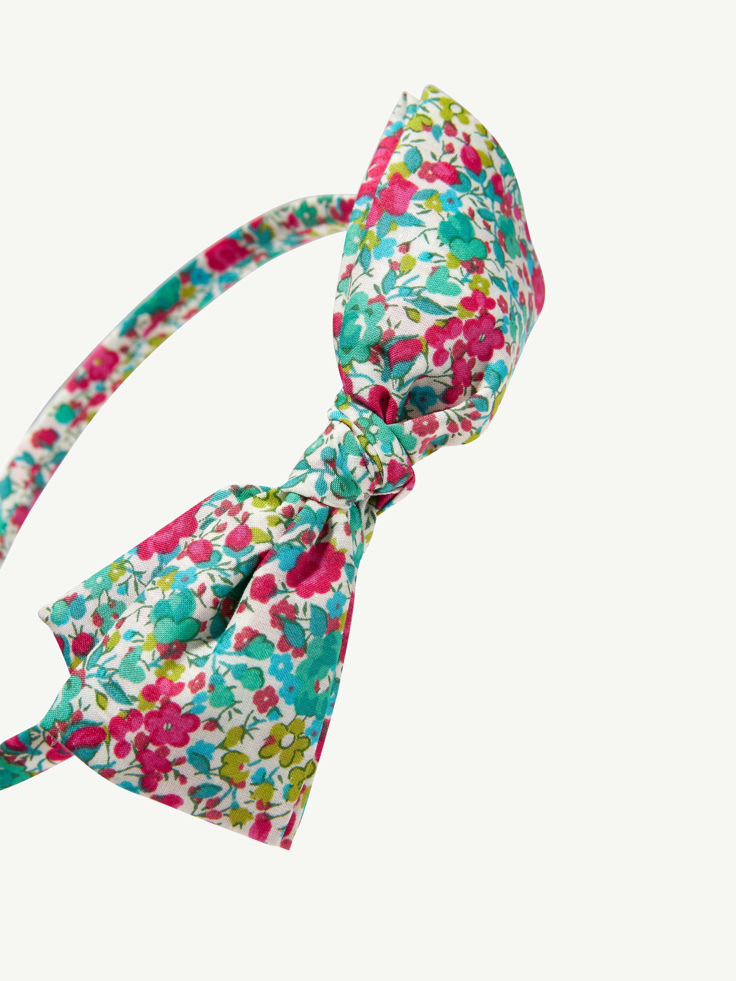 Bonpoint Girls Floral Bow Headband in Mint