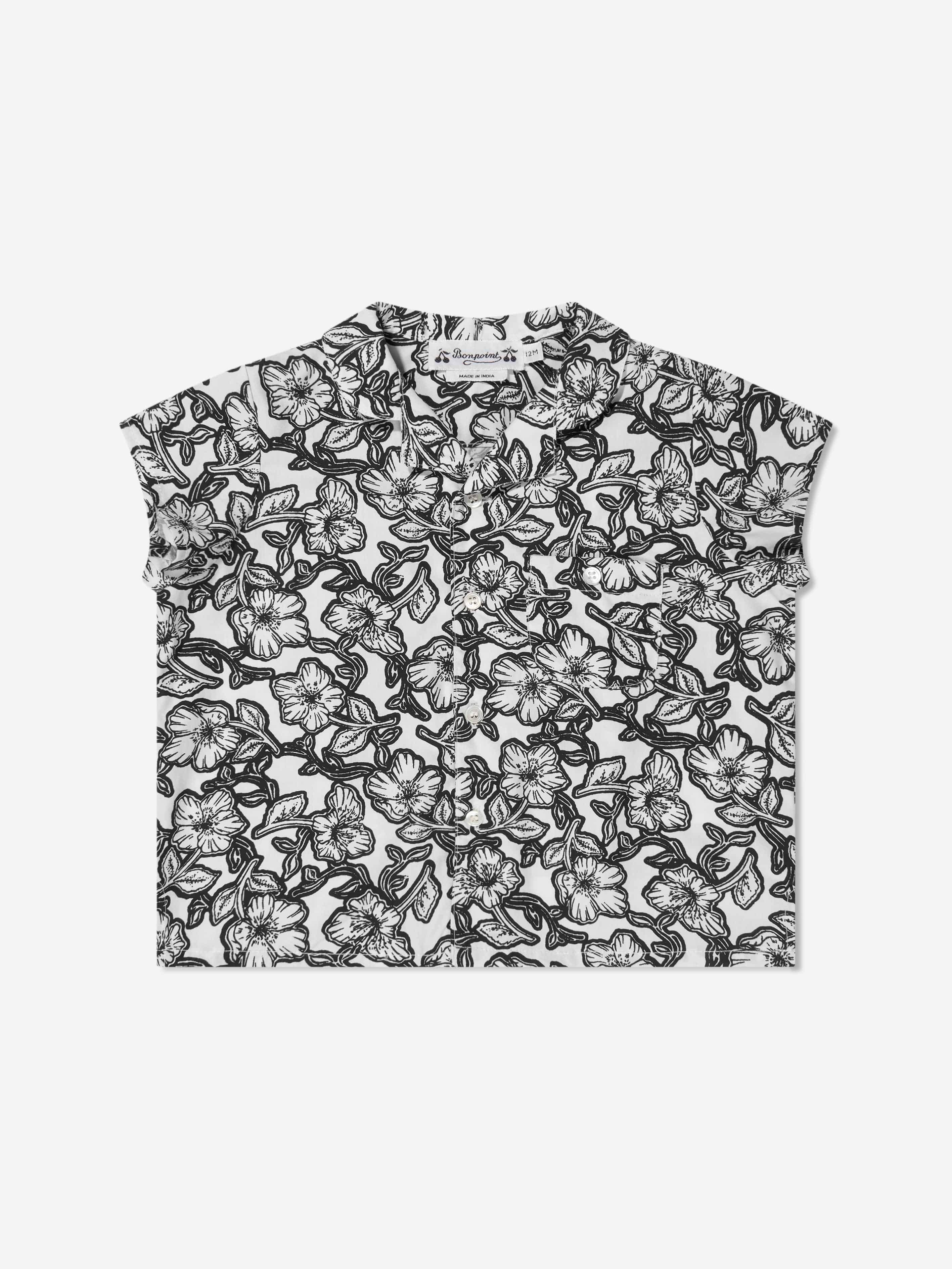 Bonpoint Baby Girls Floral Gerald Shirt in Black