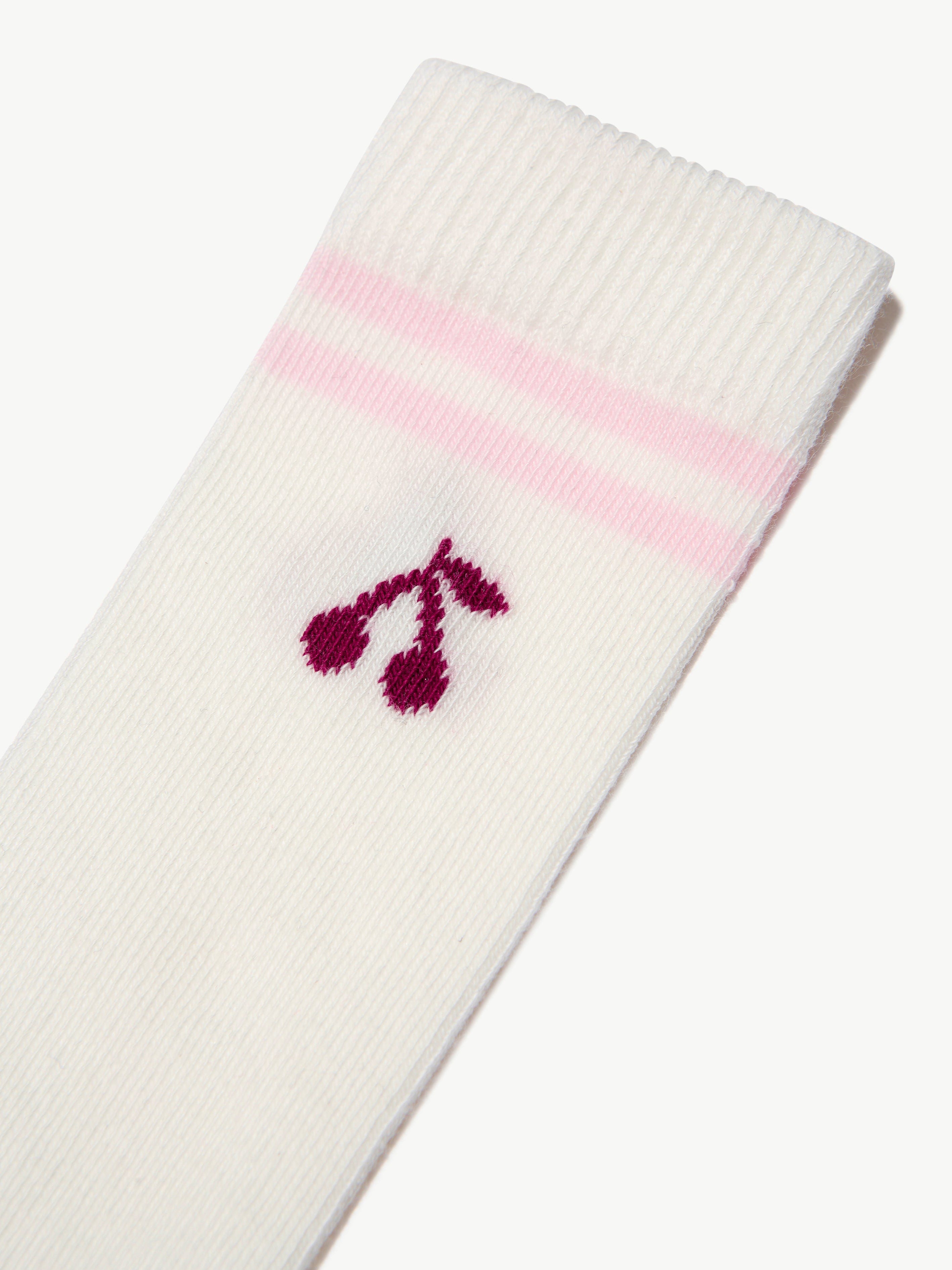 Bonpoint Girls Cherry Socks in White