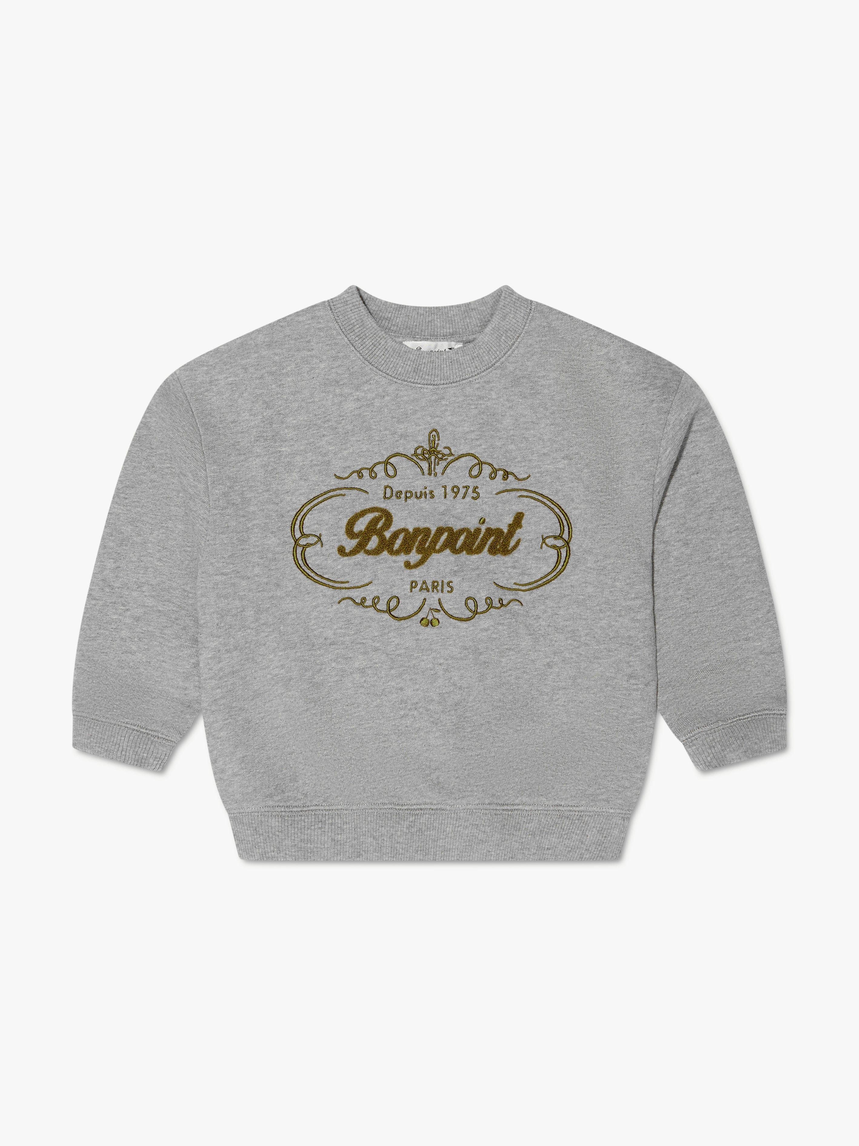 Bonpoint Kids Tonino Logo Sweatshirt in Grey