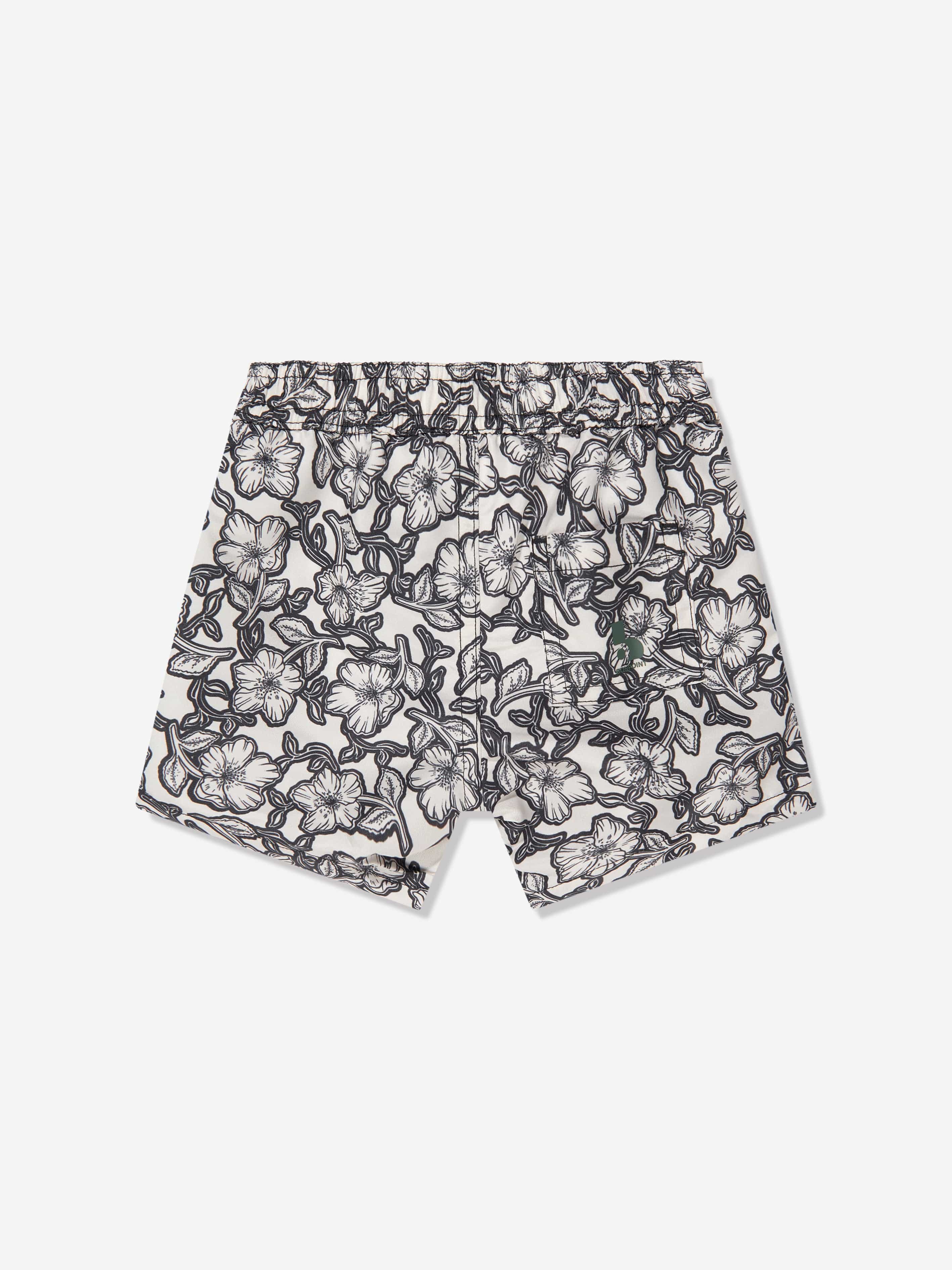 Bonpoint Baby Boys Floral Swim Shorts in Black