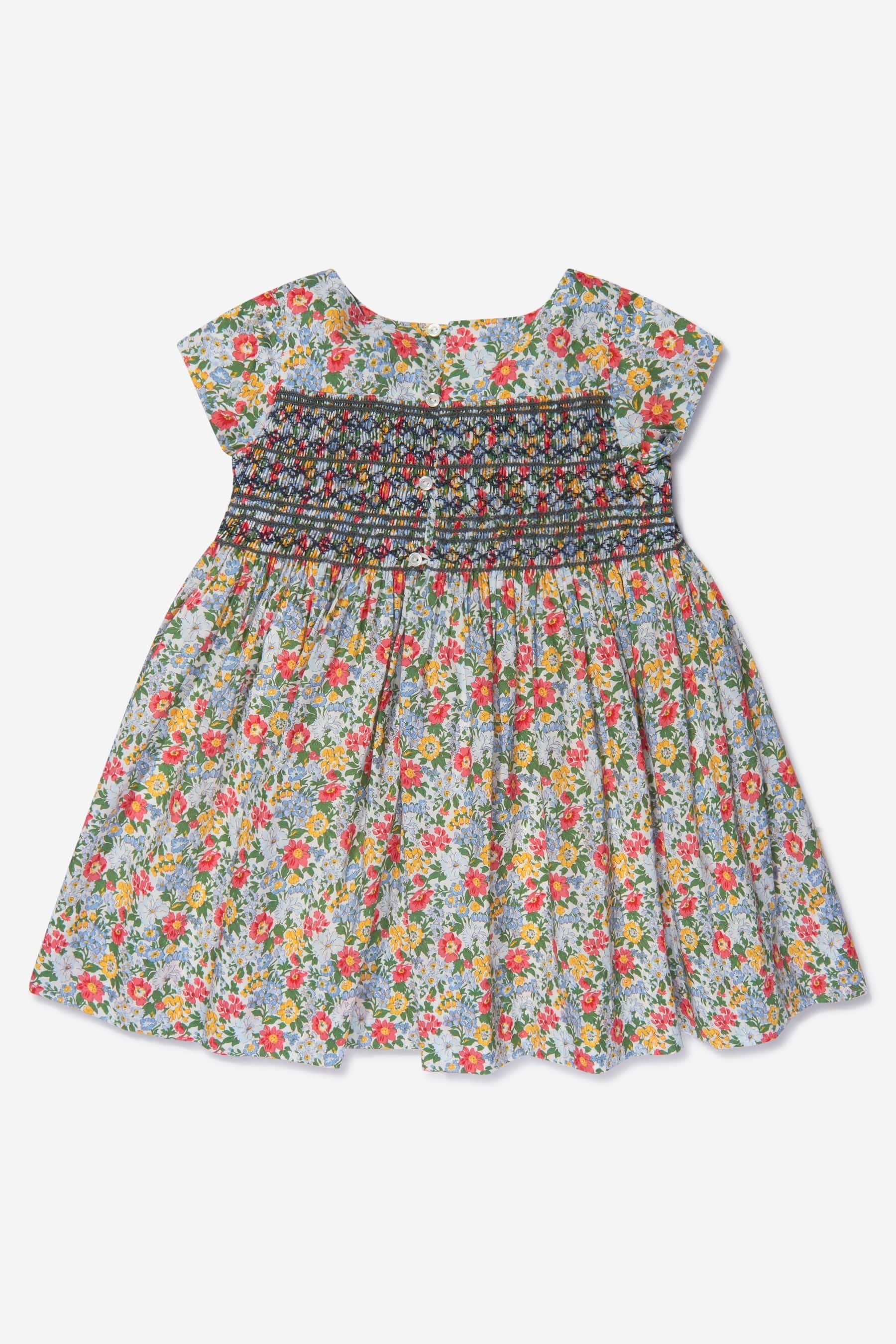 Bonpoint Girls Cotton Liberty Fabric Smocked Dress