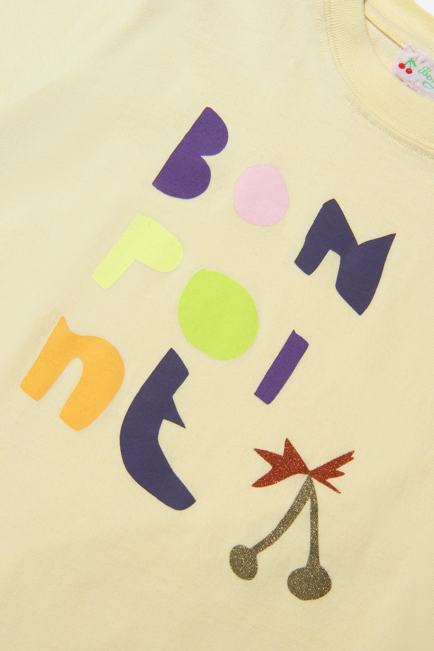 Bonpoint Girls Cotton Logo T-Shirt With Sequinned Cherries