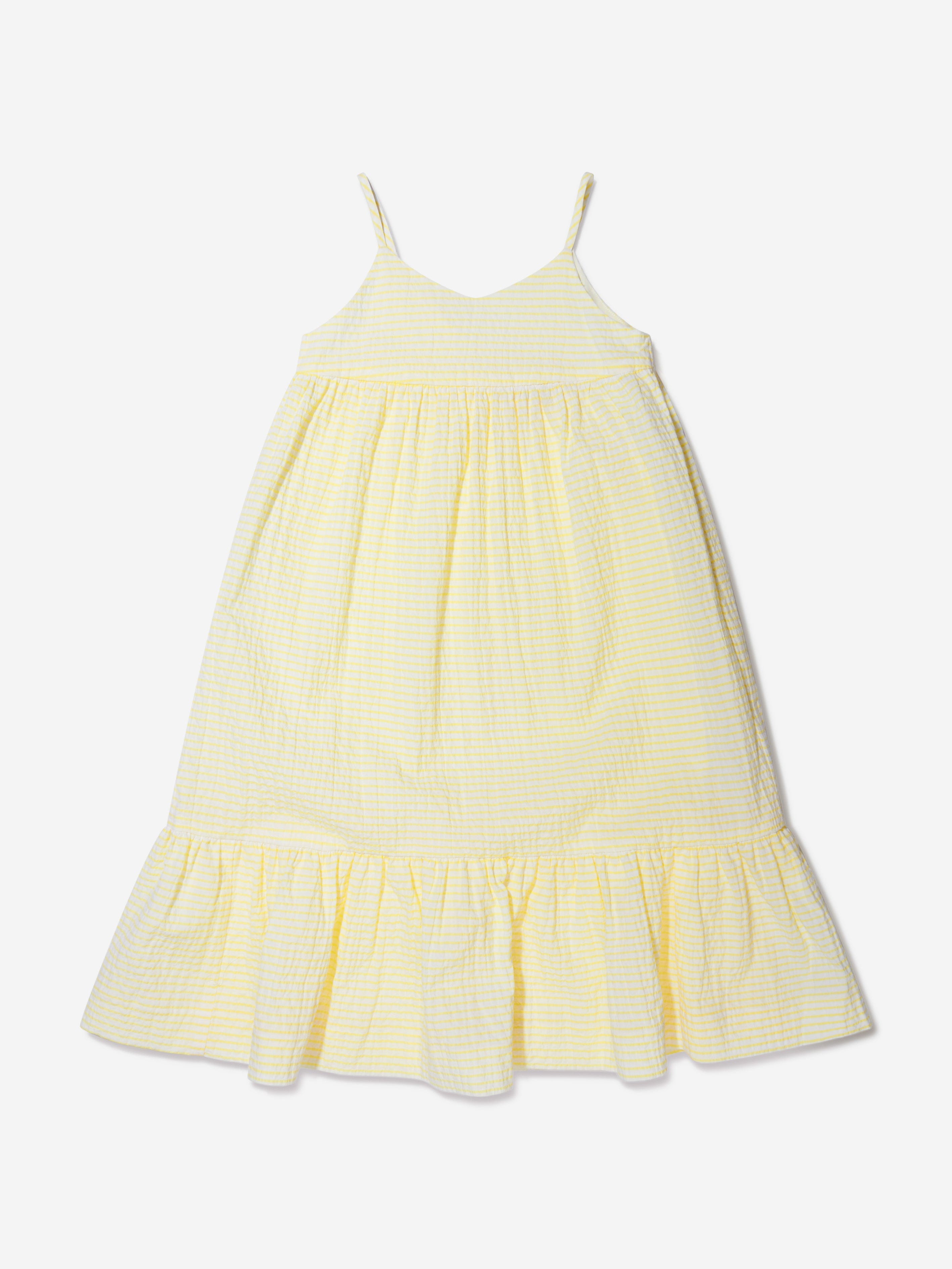 Bonpoint Girls Cotton Seersucker Striped Dress