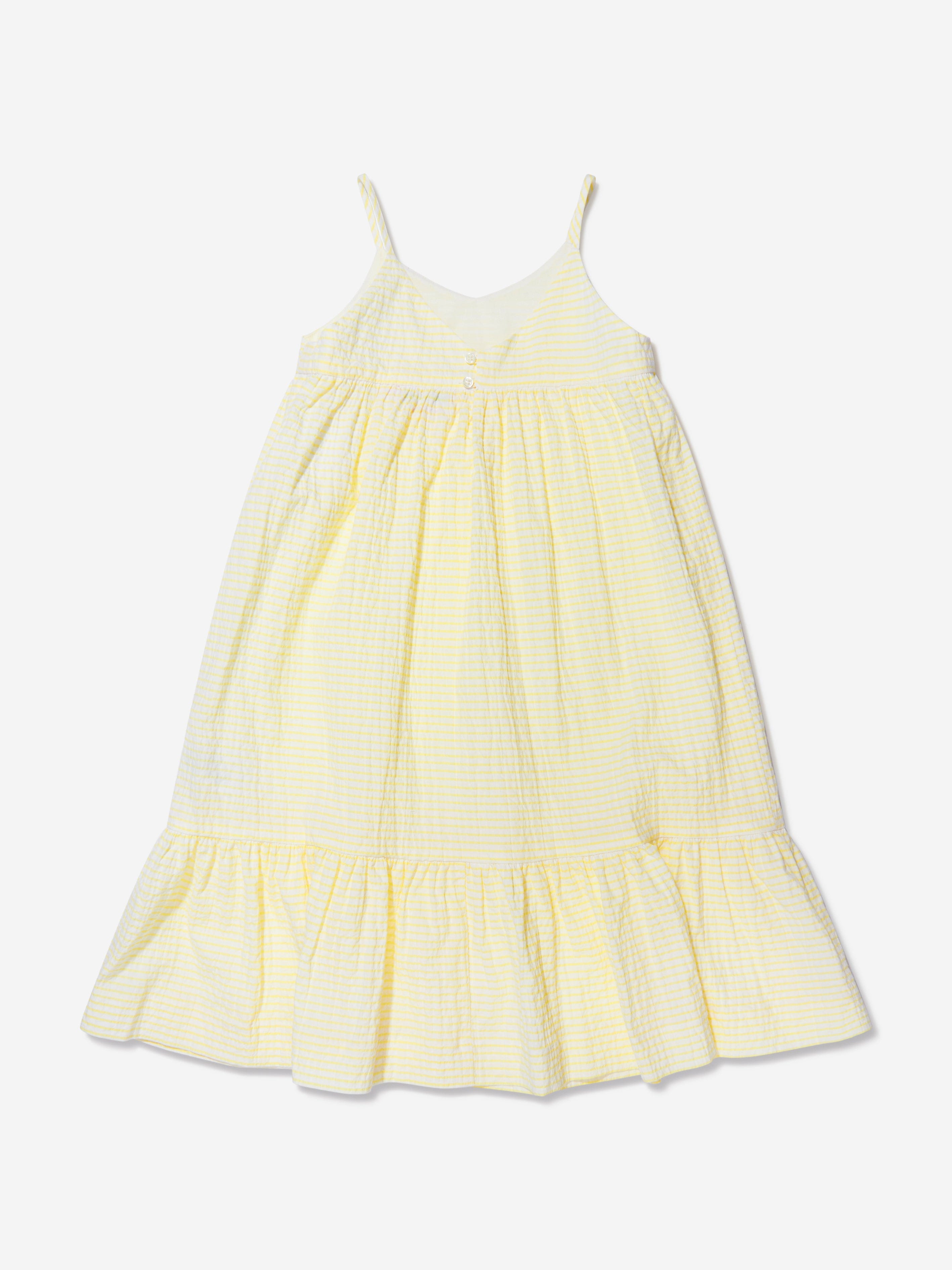 Bonpoint Girls Cotton Seersucker Striped Dress