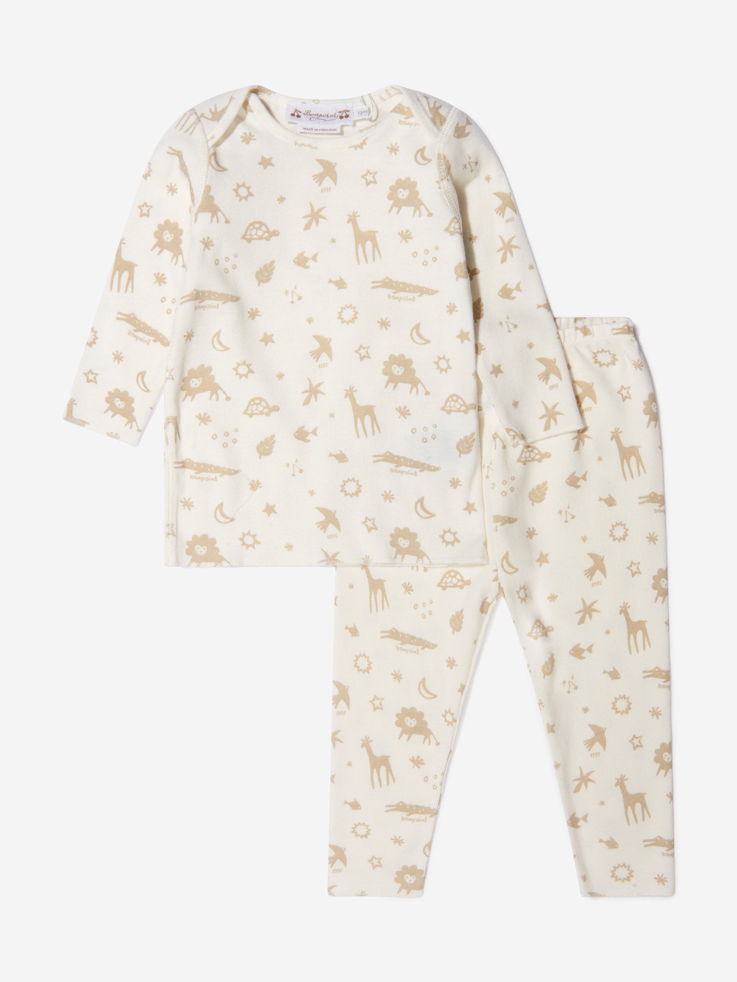 Bonpoint Baby Unisex Cotton Animal Print 2 Piece Set