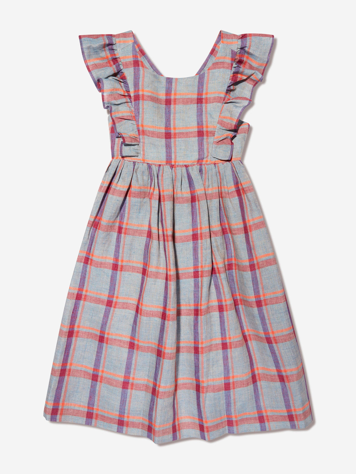 Bonpoint Checked Linen Carole Dress