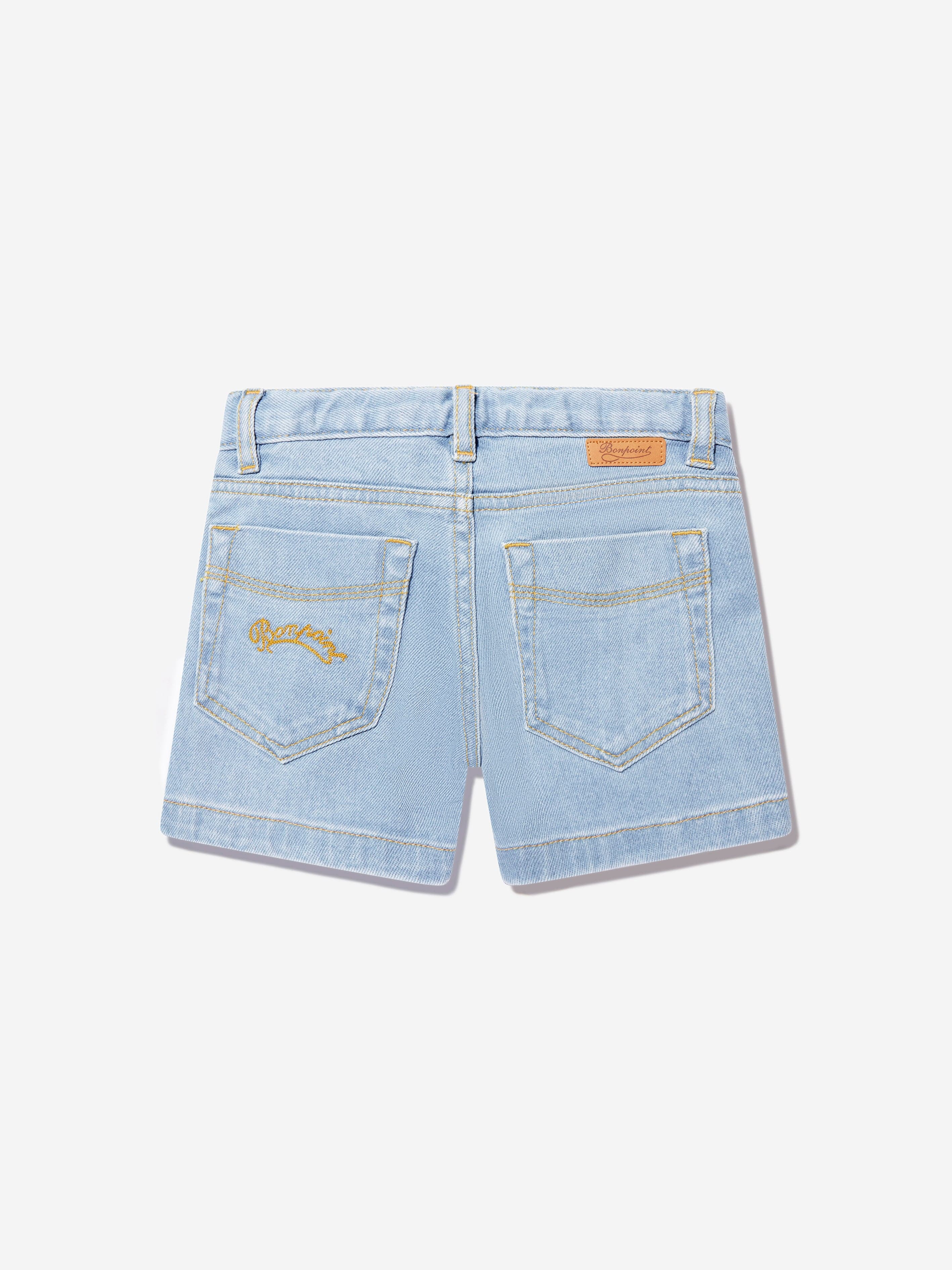 Bonpoint Girls Denim Shorts in Blue