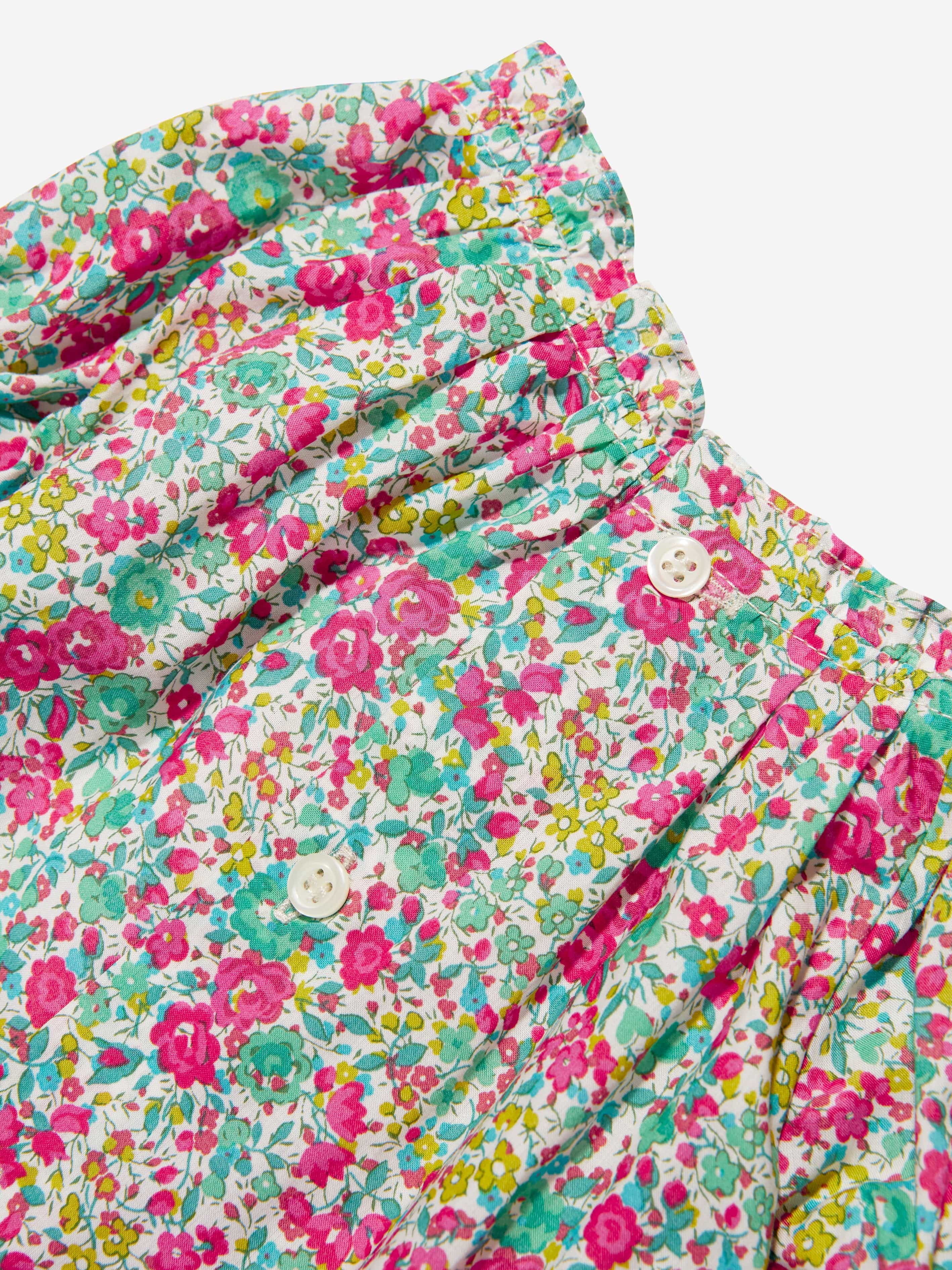 Bonpoint Baby Girls Floral Grace Blouse in Mint