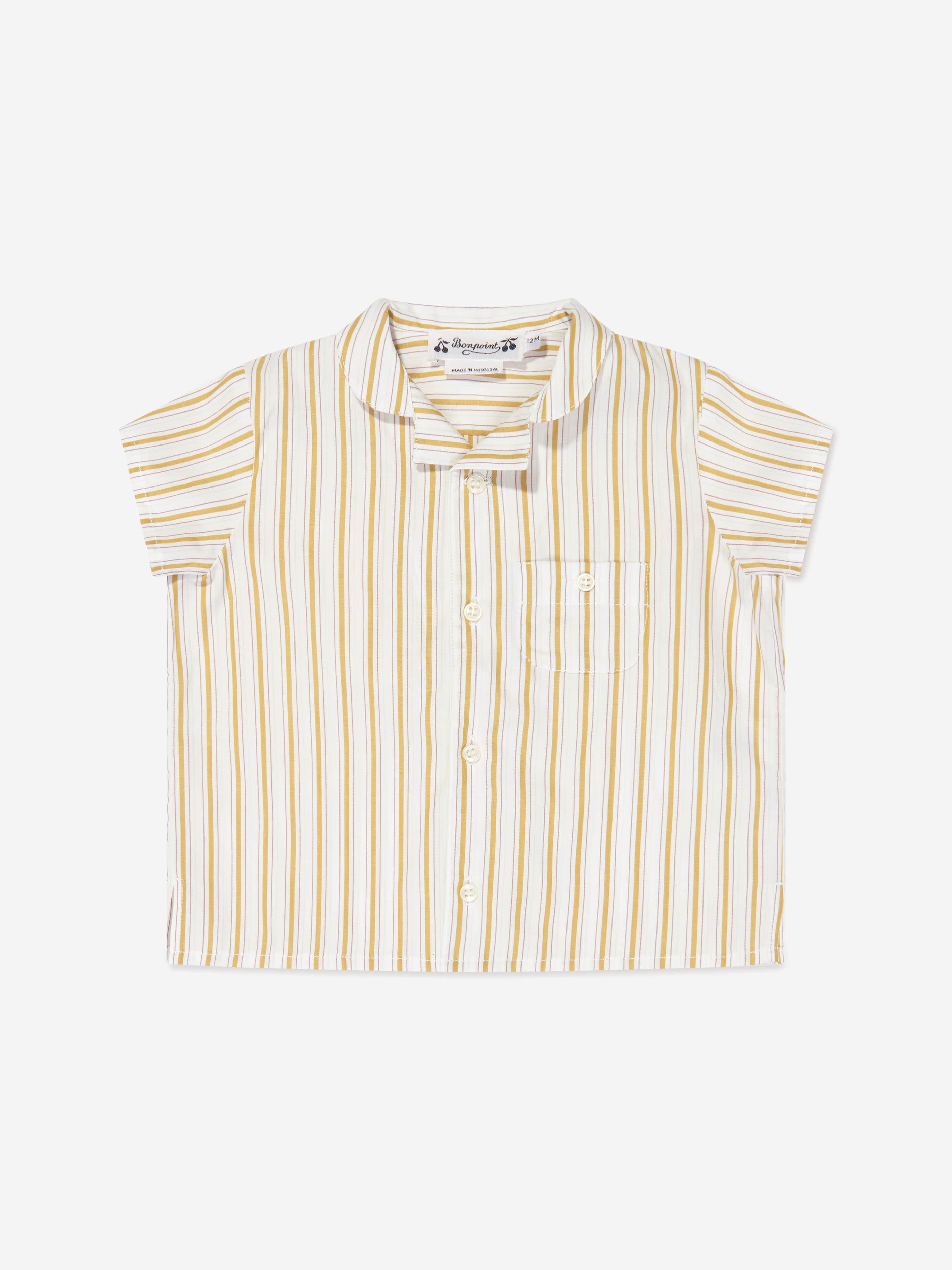 Bonpoint Baby Girls Striped Gerald Shirt in Beige