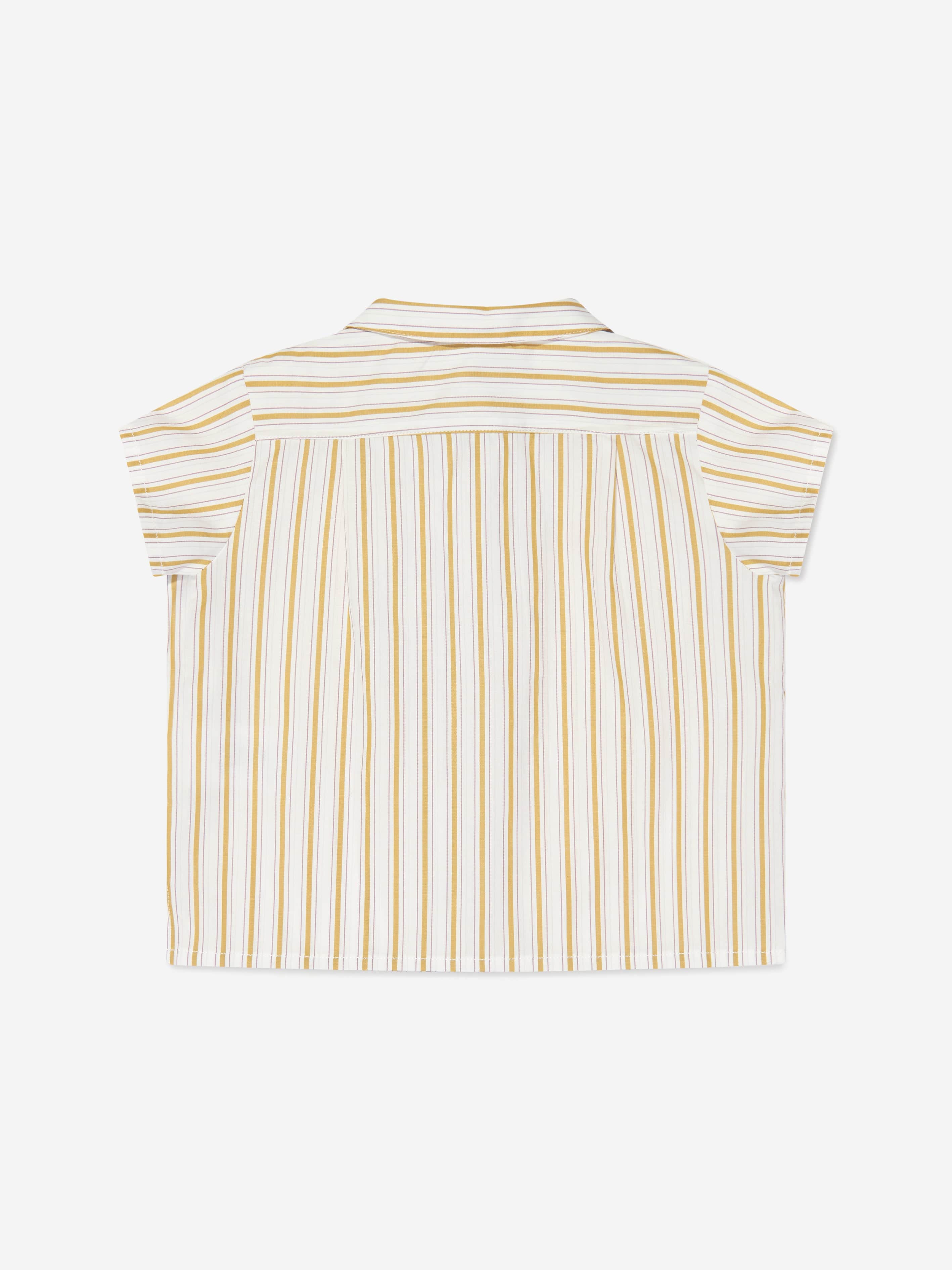 Bonpoint Baby Girls Striped Gerald Shirt in Beige