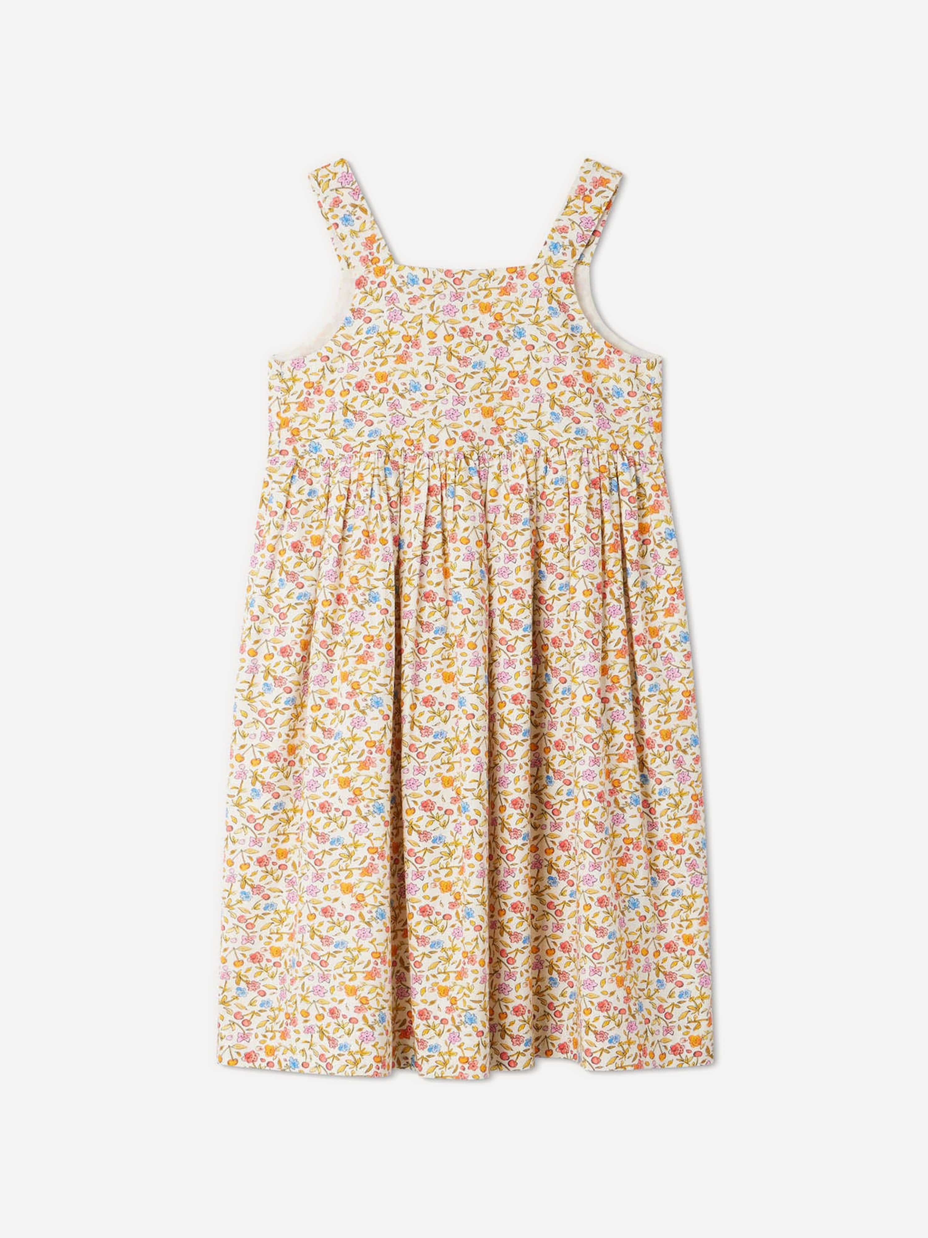 Bonpoint Girls Laly Floral Pinafore Dress in Multicolour