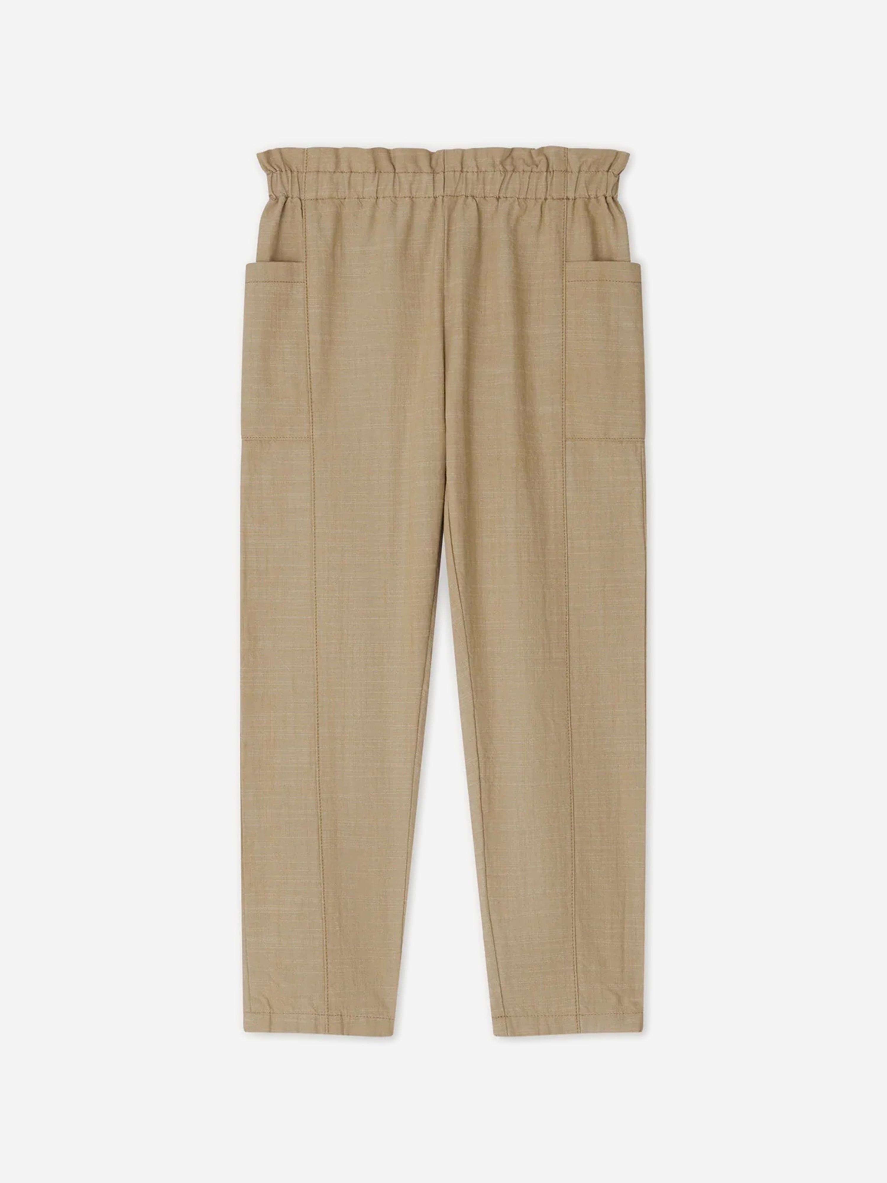 Bonpoint Girls Tiche Trousers in Beige