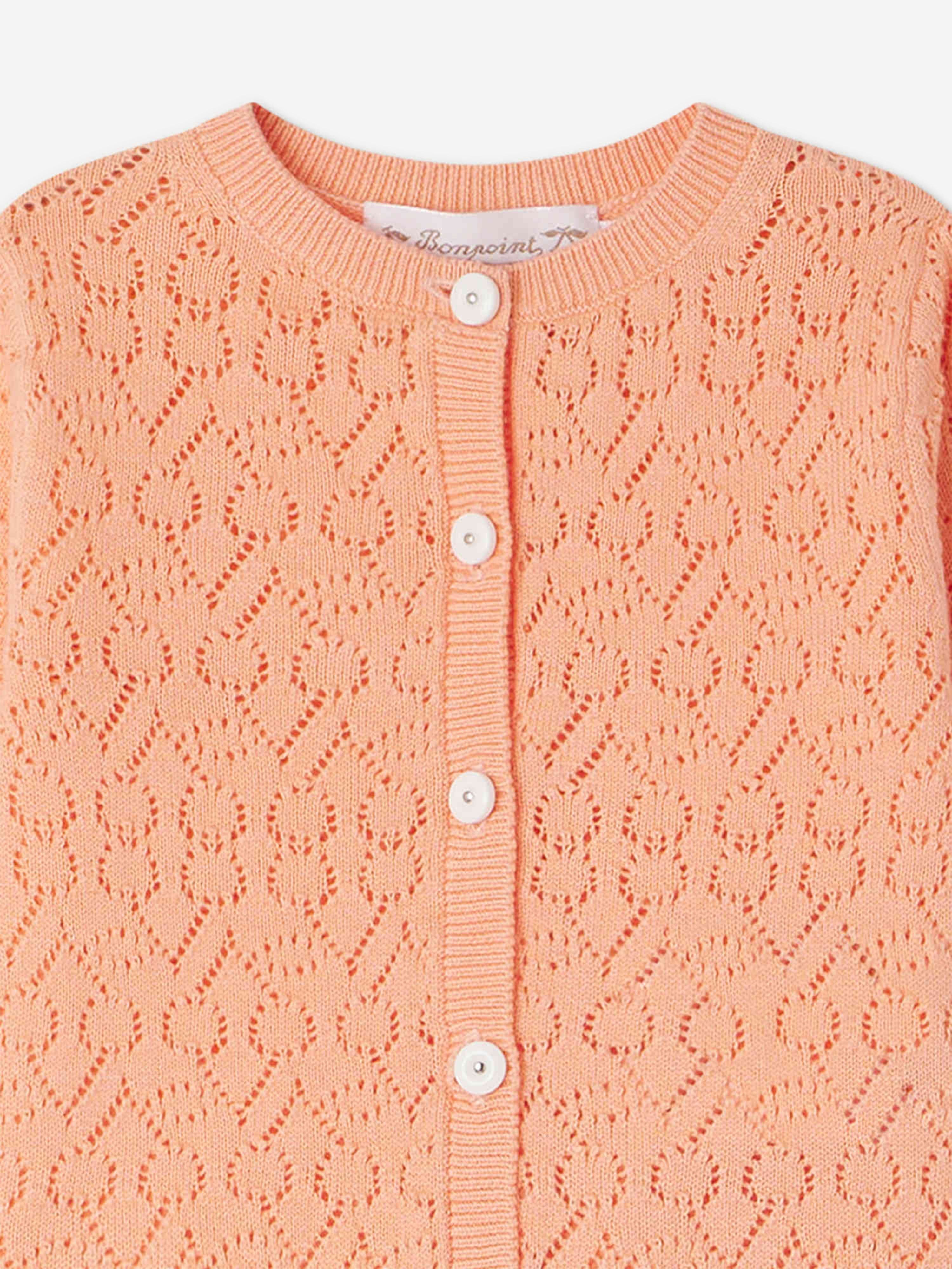 Bonpoint Baby Girls Clayel Cardigan in Orange