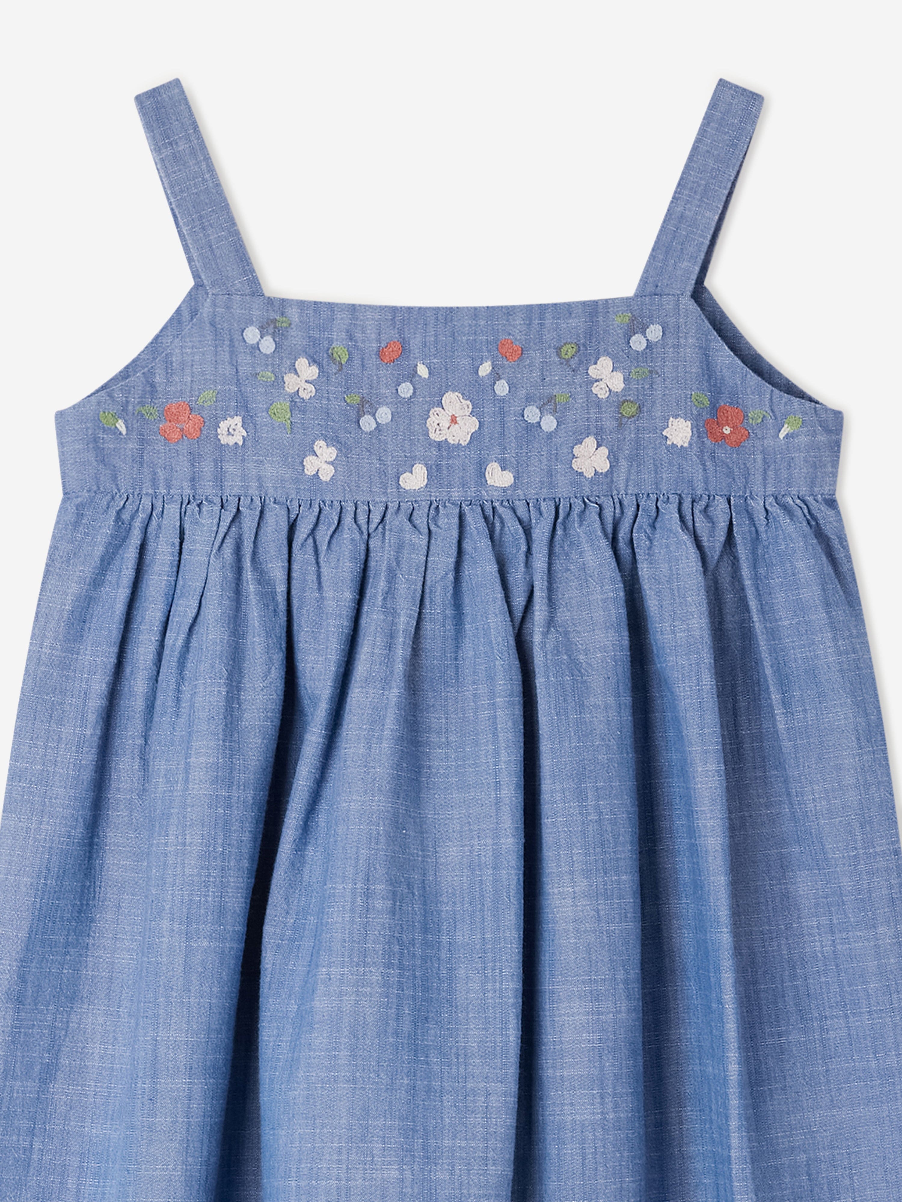 Bonpoint Girls Fedora Pinafore Dress in Blue