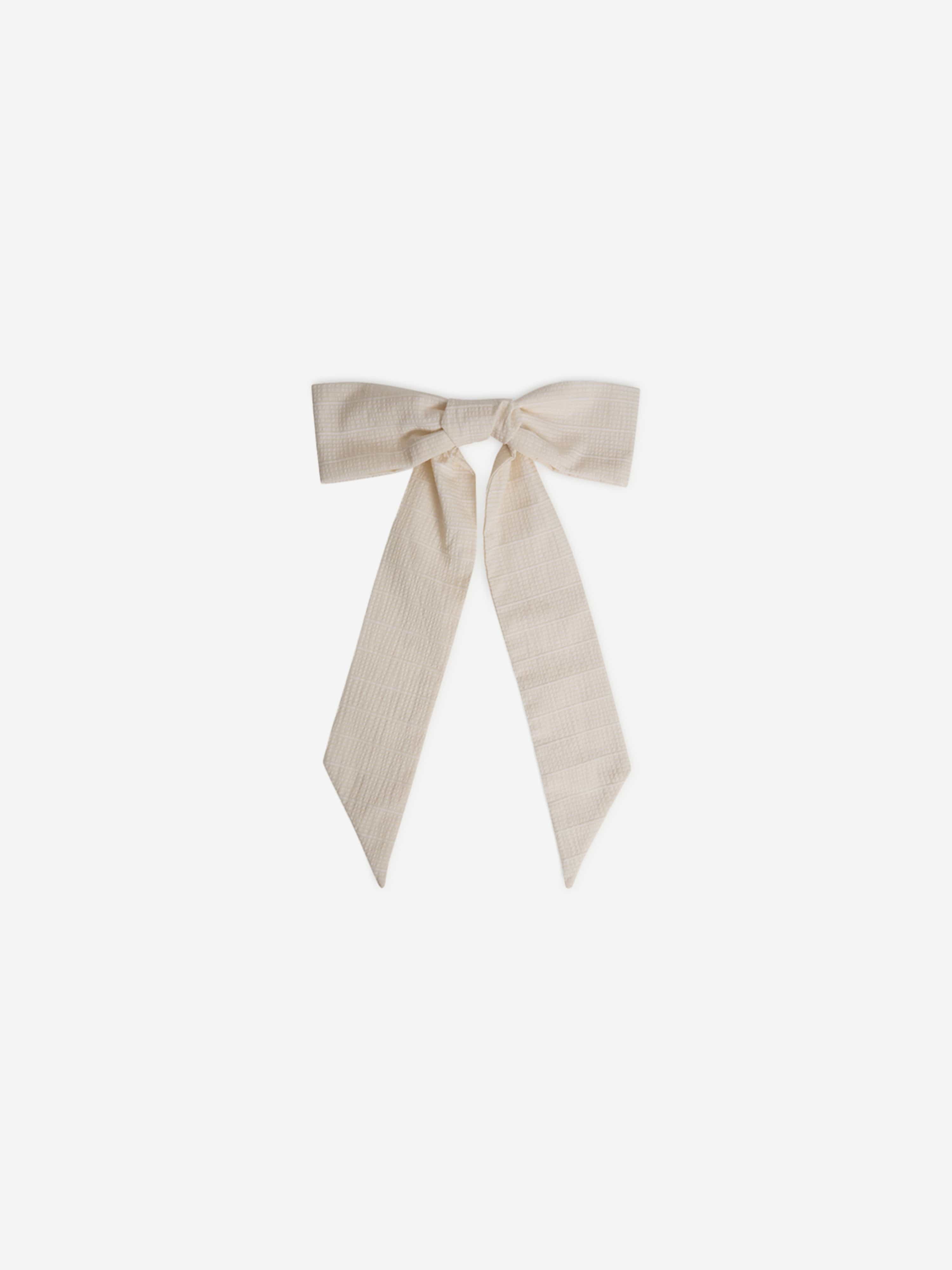 Bonpoint Girls Bow Hair Clip in Ivory