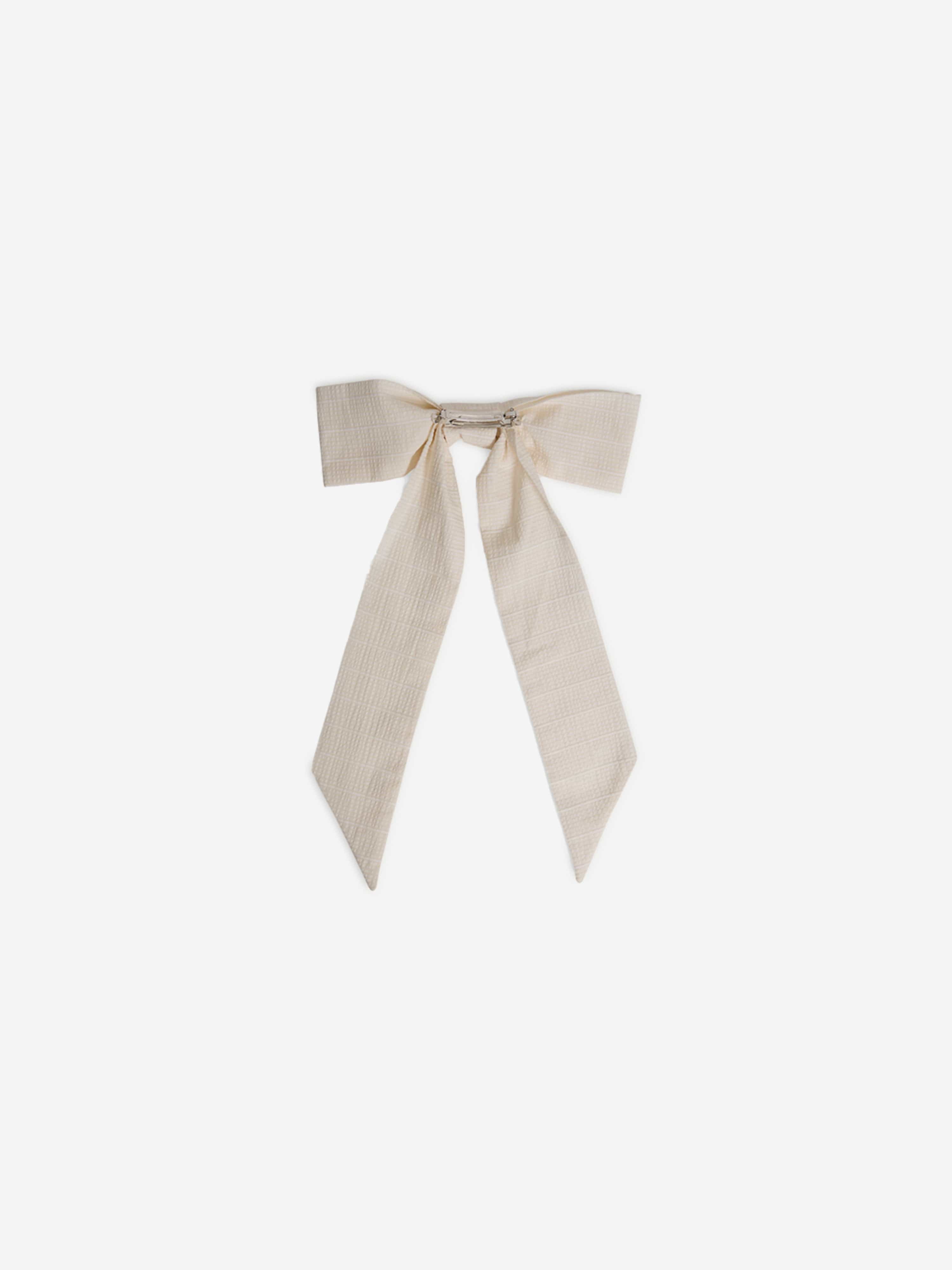 Bonpoint Girls Bow Hair Clip in Ivory