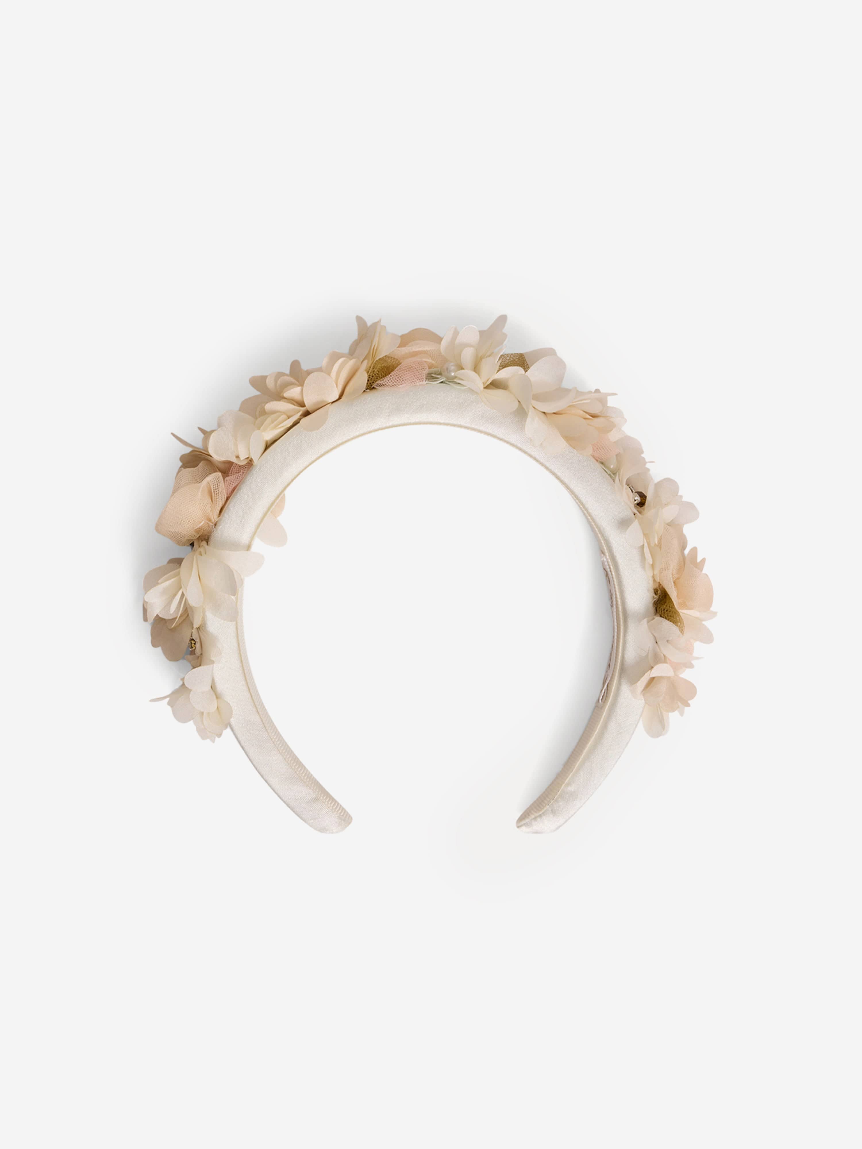 Bonpoint Girls Florana Silk Headband in White