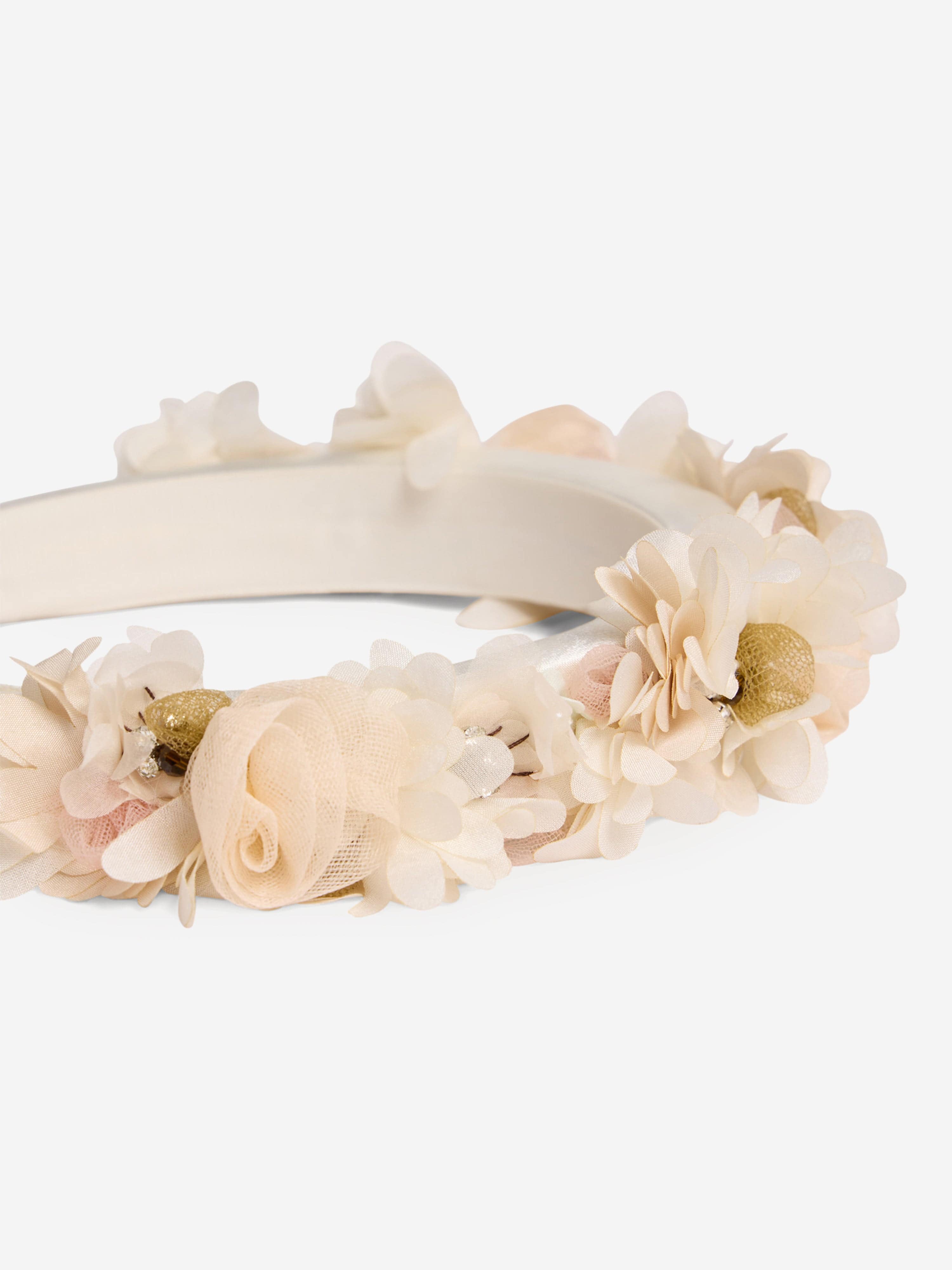 Bonpoint Girls Florana Silk Headband in White