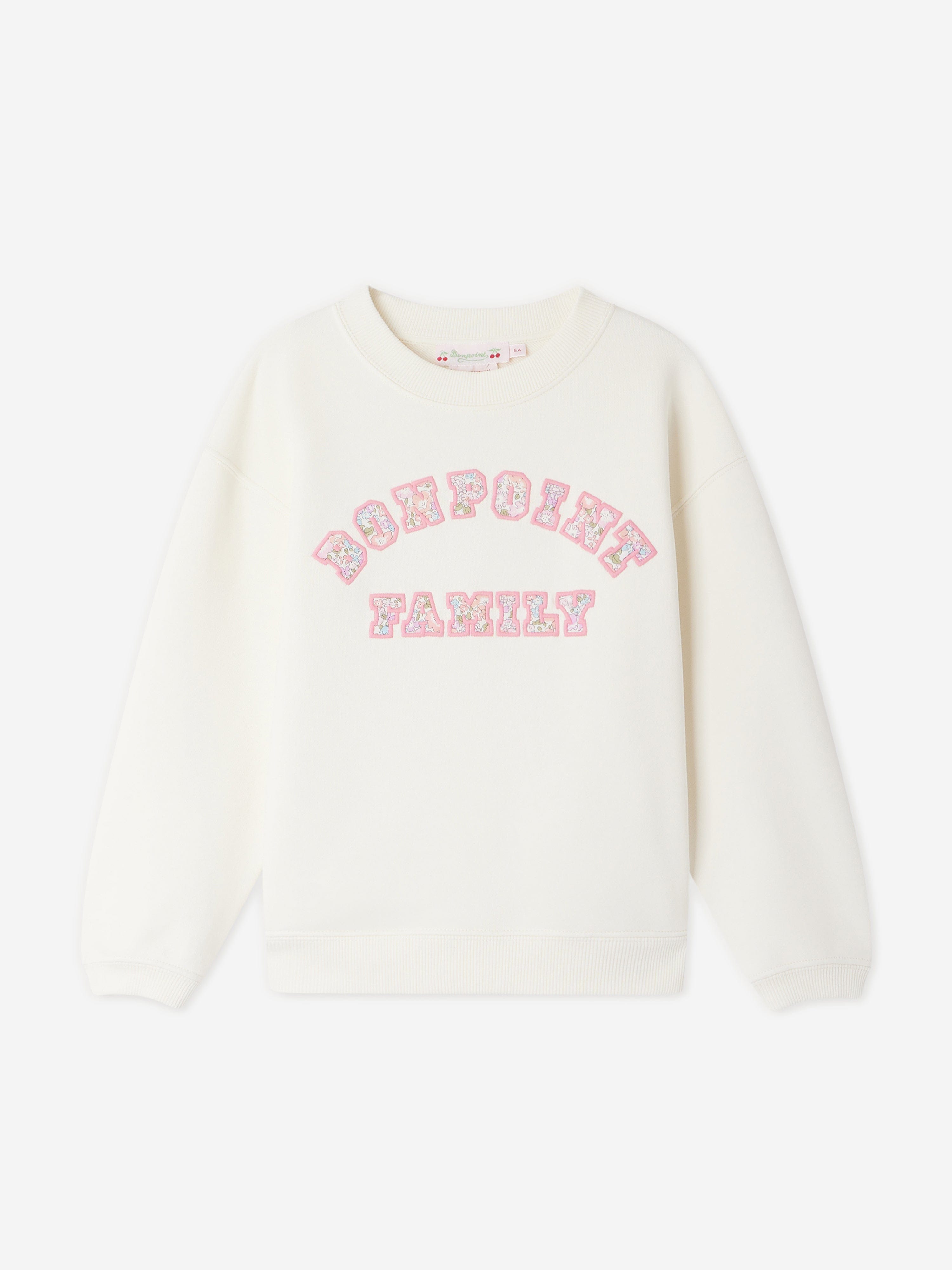 Bonpoint Girls Fleurette Sweatshirt in Ivory