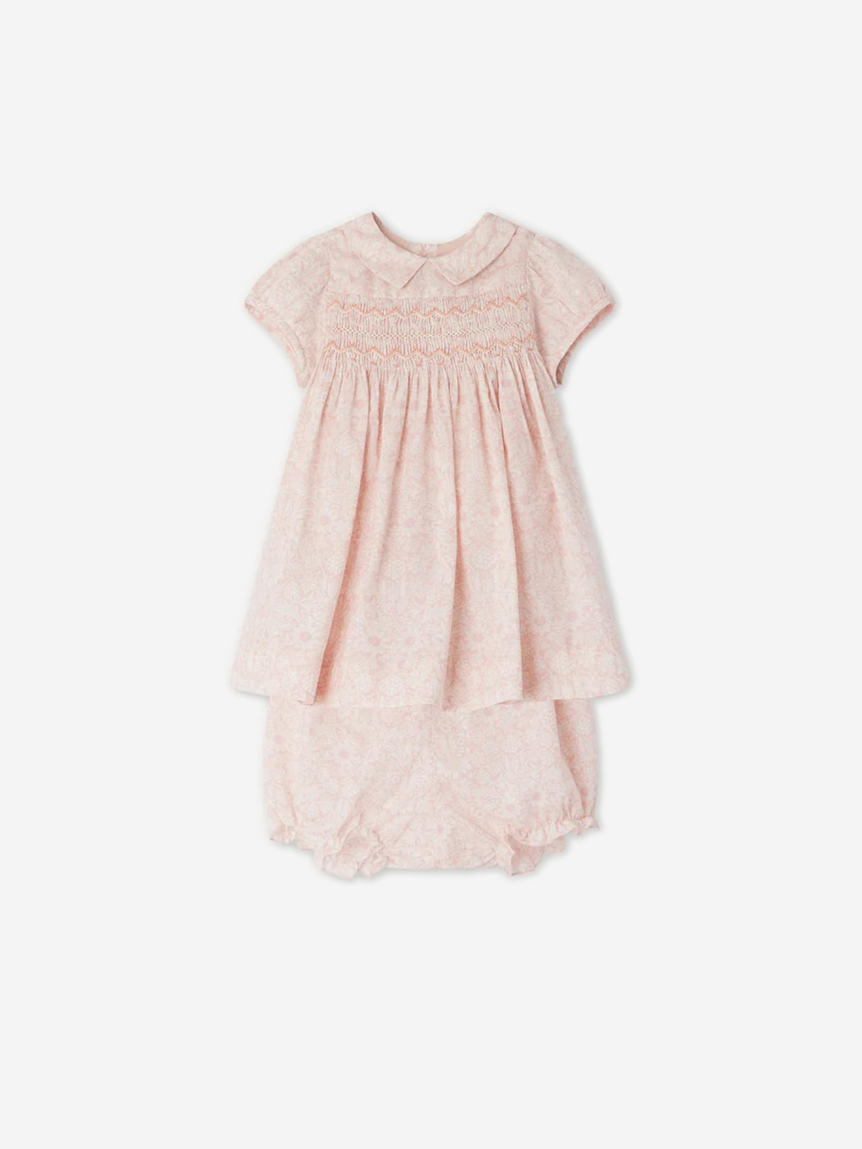 Bonpoint Baby Girls Smocked Joyful Dress in Pink