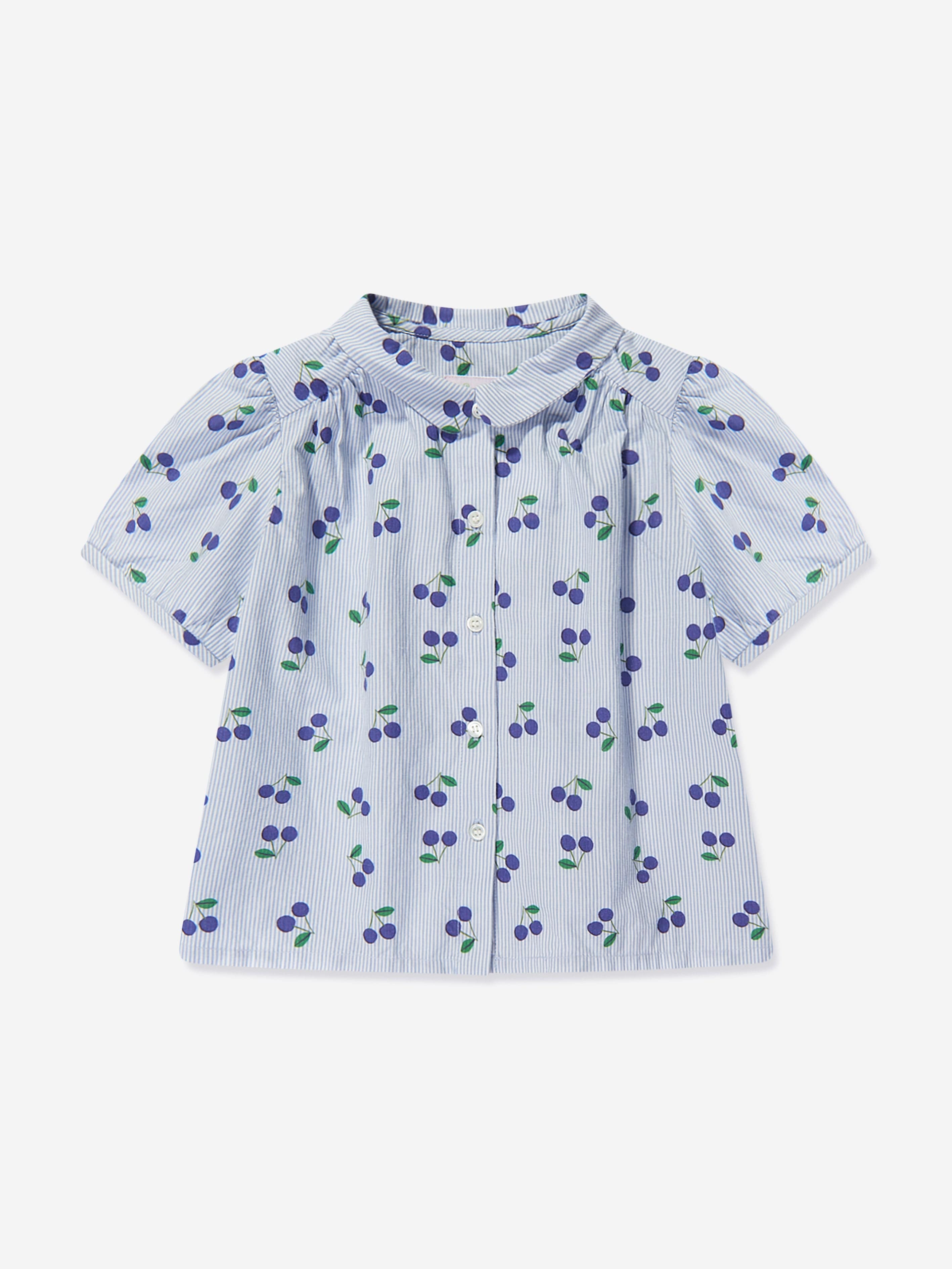 Bonpoint Girls Adele Blouse in Blue