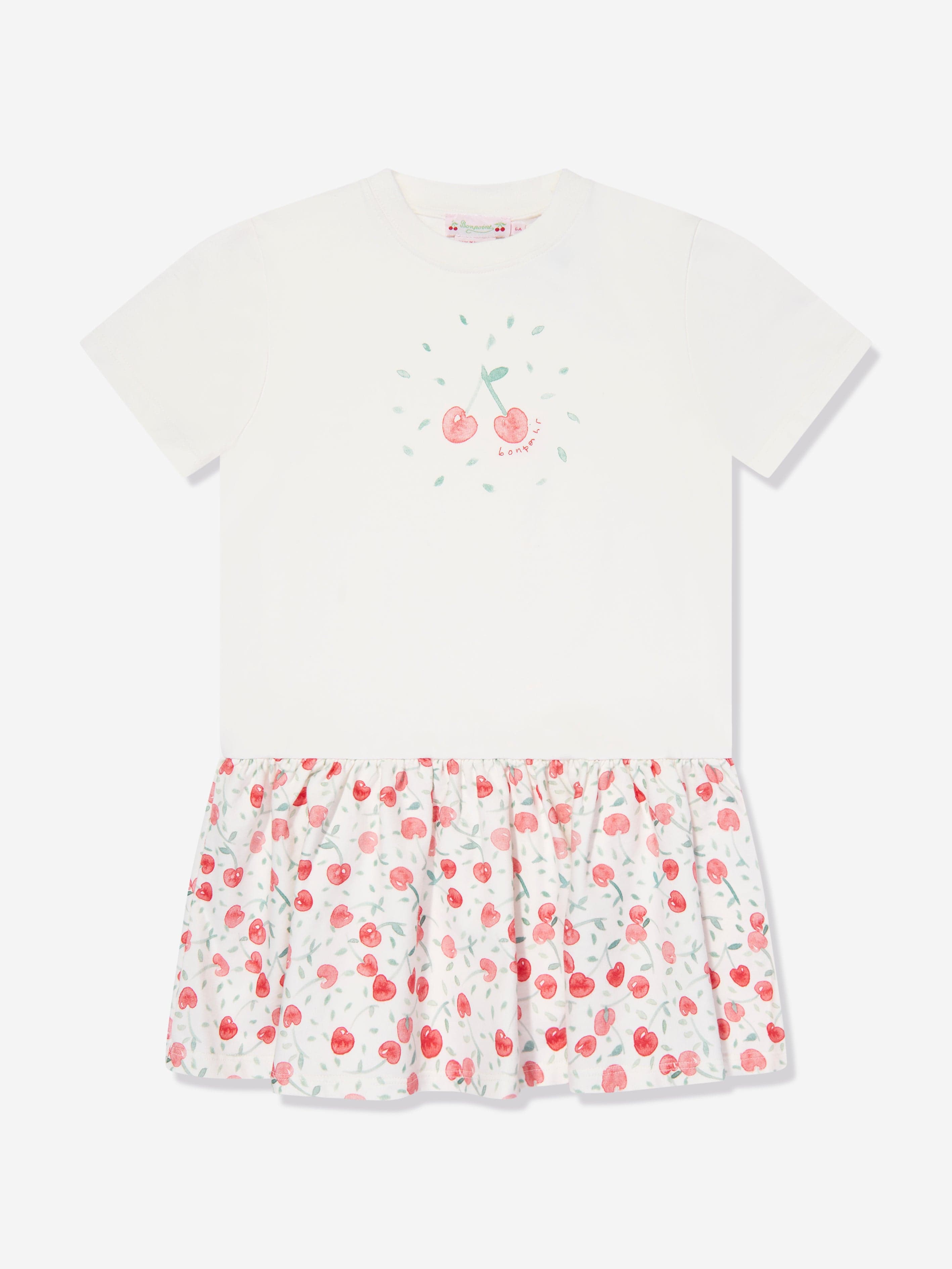 Bonpoint Girls Amaia T-Shirt Dress in White