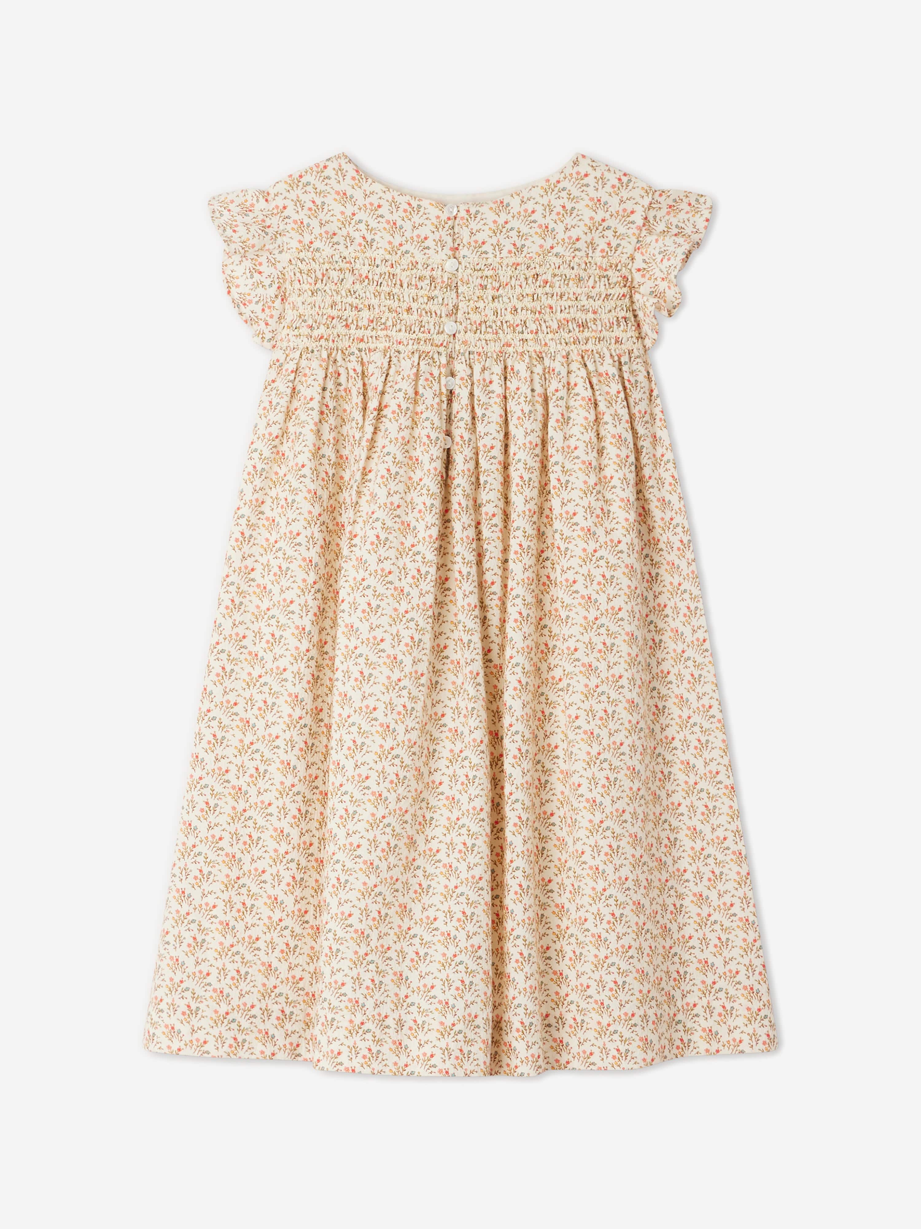 Bonpoint Girls Colombine Floral Dress in Beige