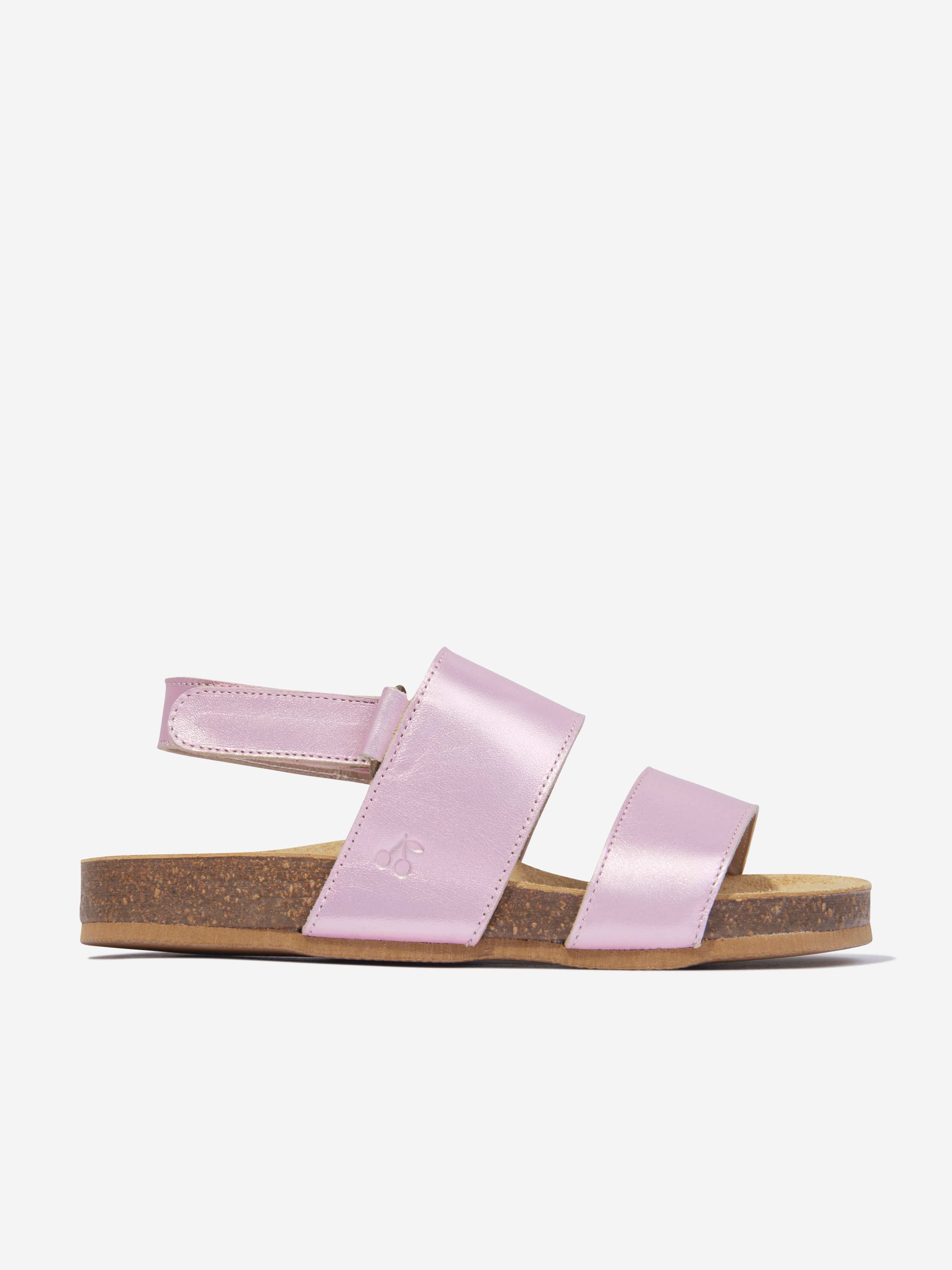 Bonpoint Girls Agostino Leather Sandals in Pink