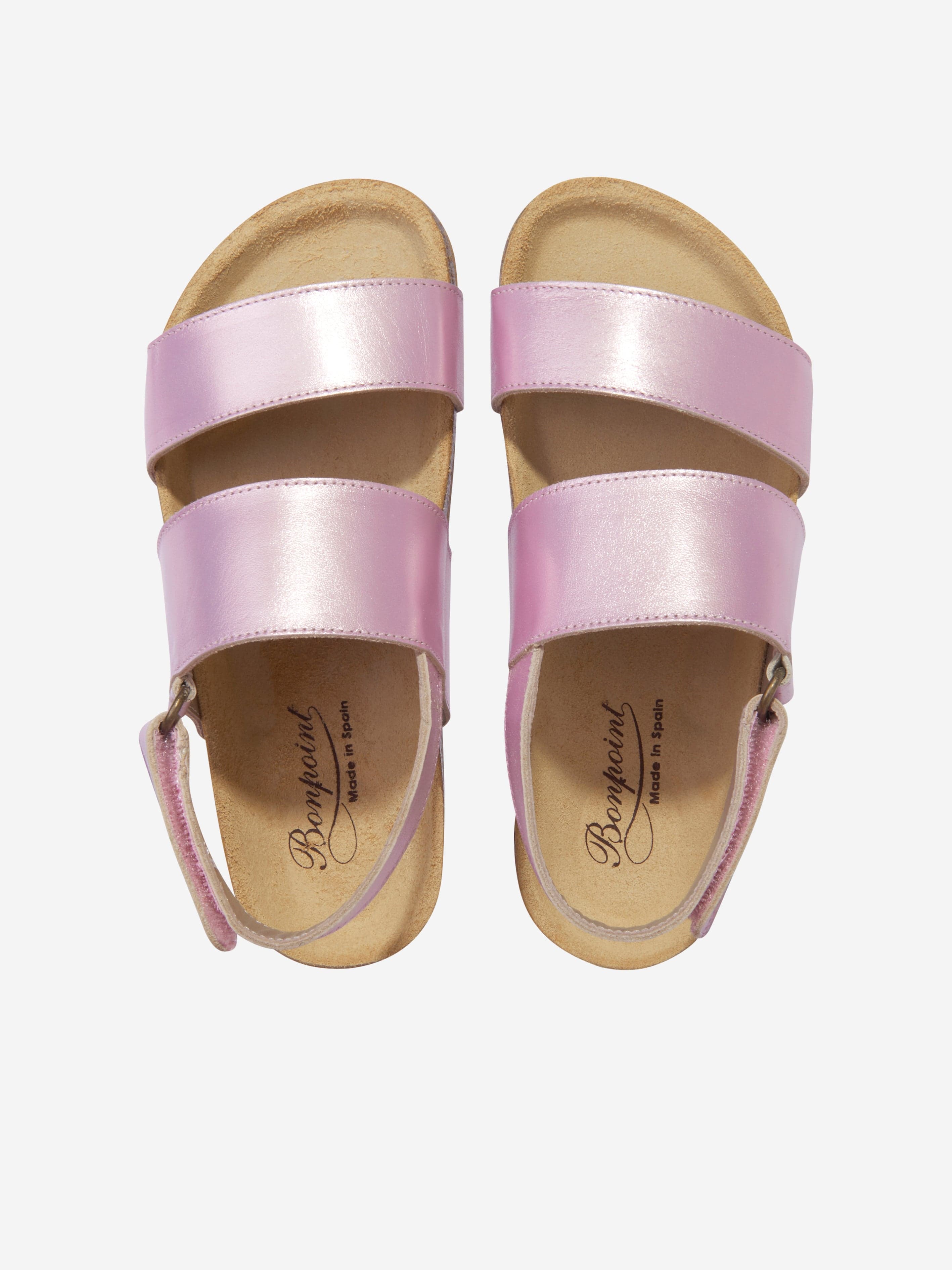 Bonpoint Girls Agostino Leather Sandals in Pink