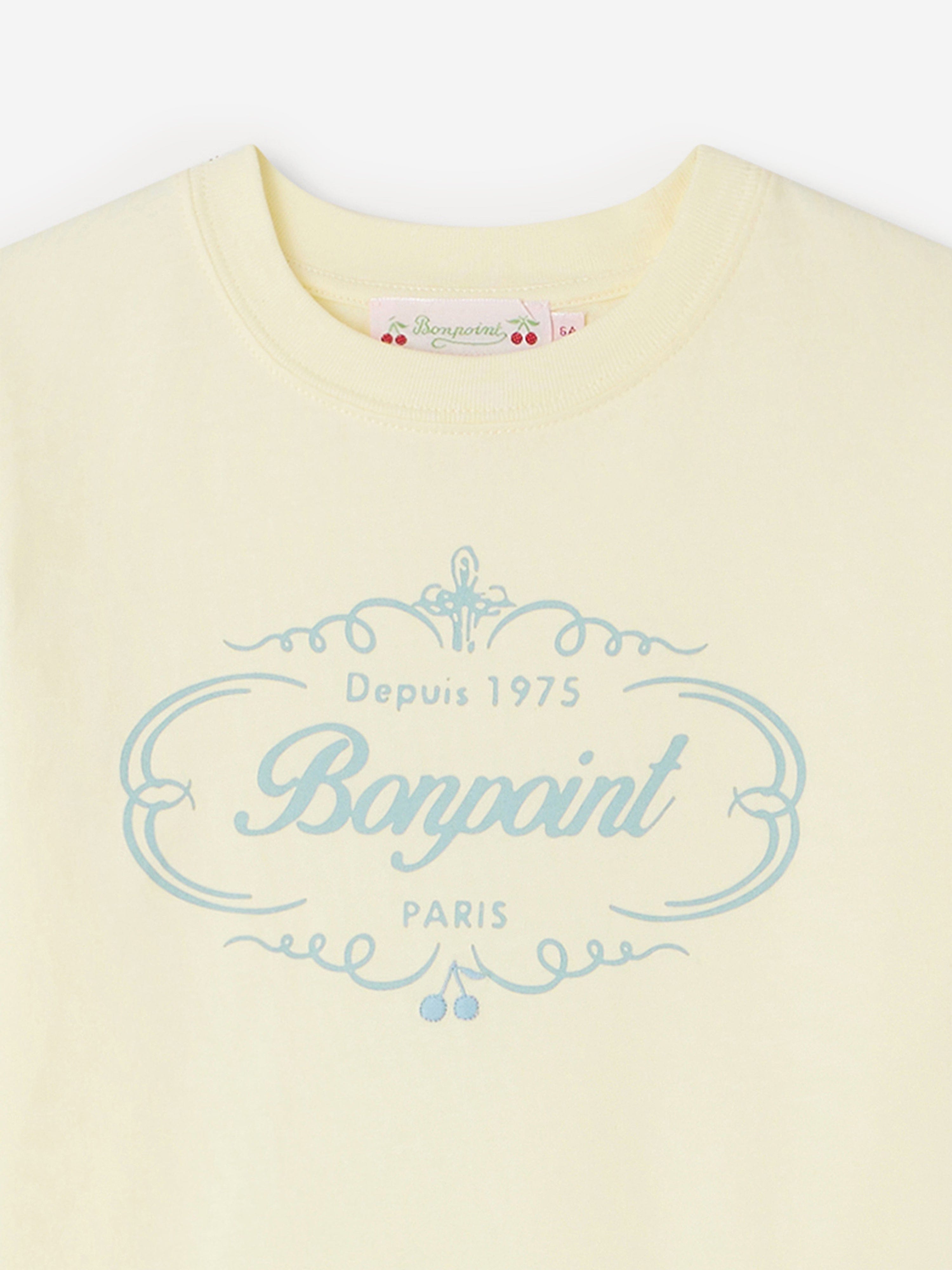 Bonpoint Girls Thida Logo T-Shirt in Yellow