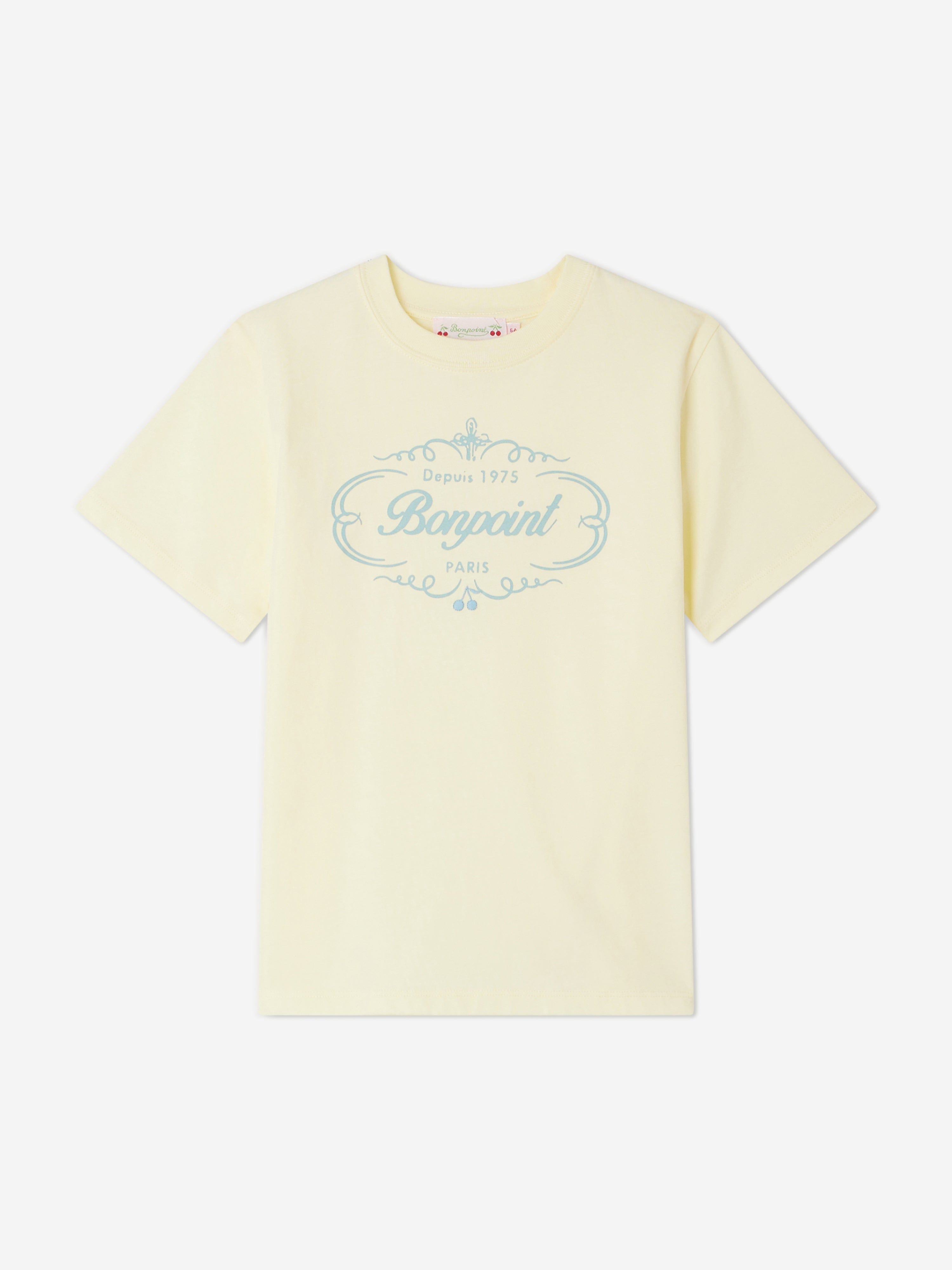 Bonpoint Girls Thida Logo T-Shirt in Yellow