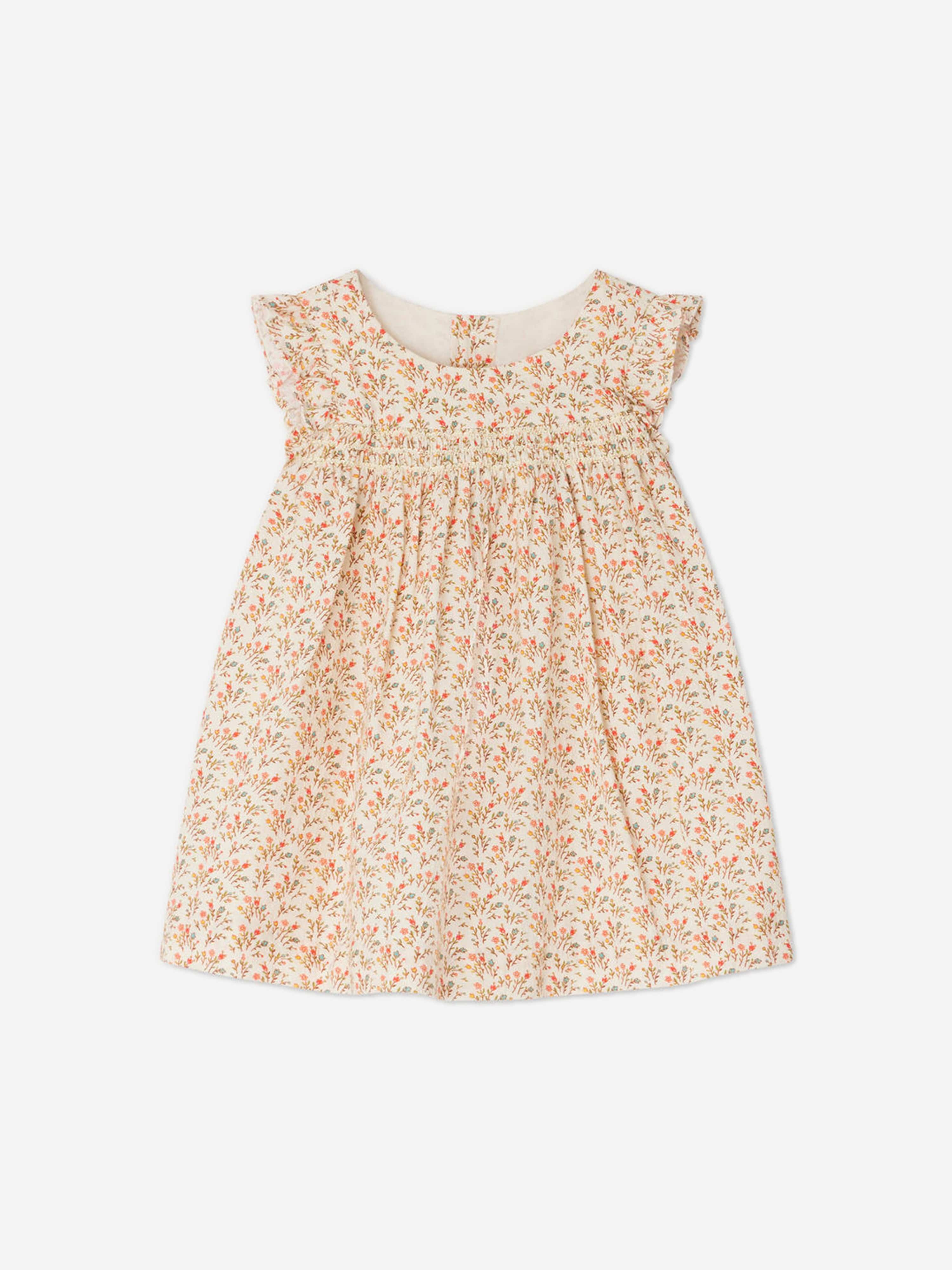 Bonpoint Baby Girls Bis Floral Dress in Beige