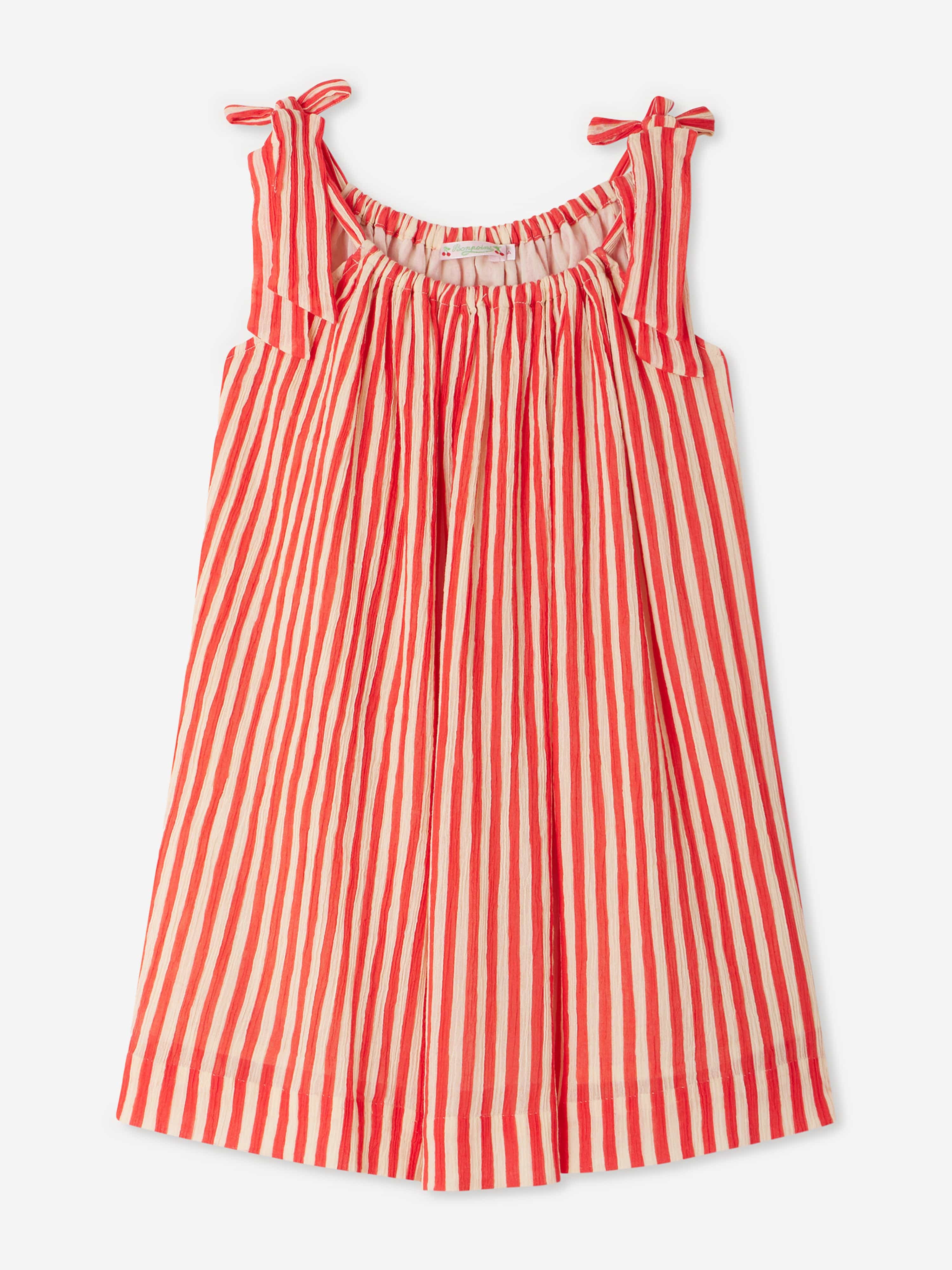 Bonpoint Girls Striped Eloise Dress in Red