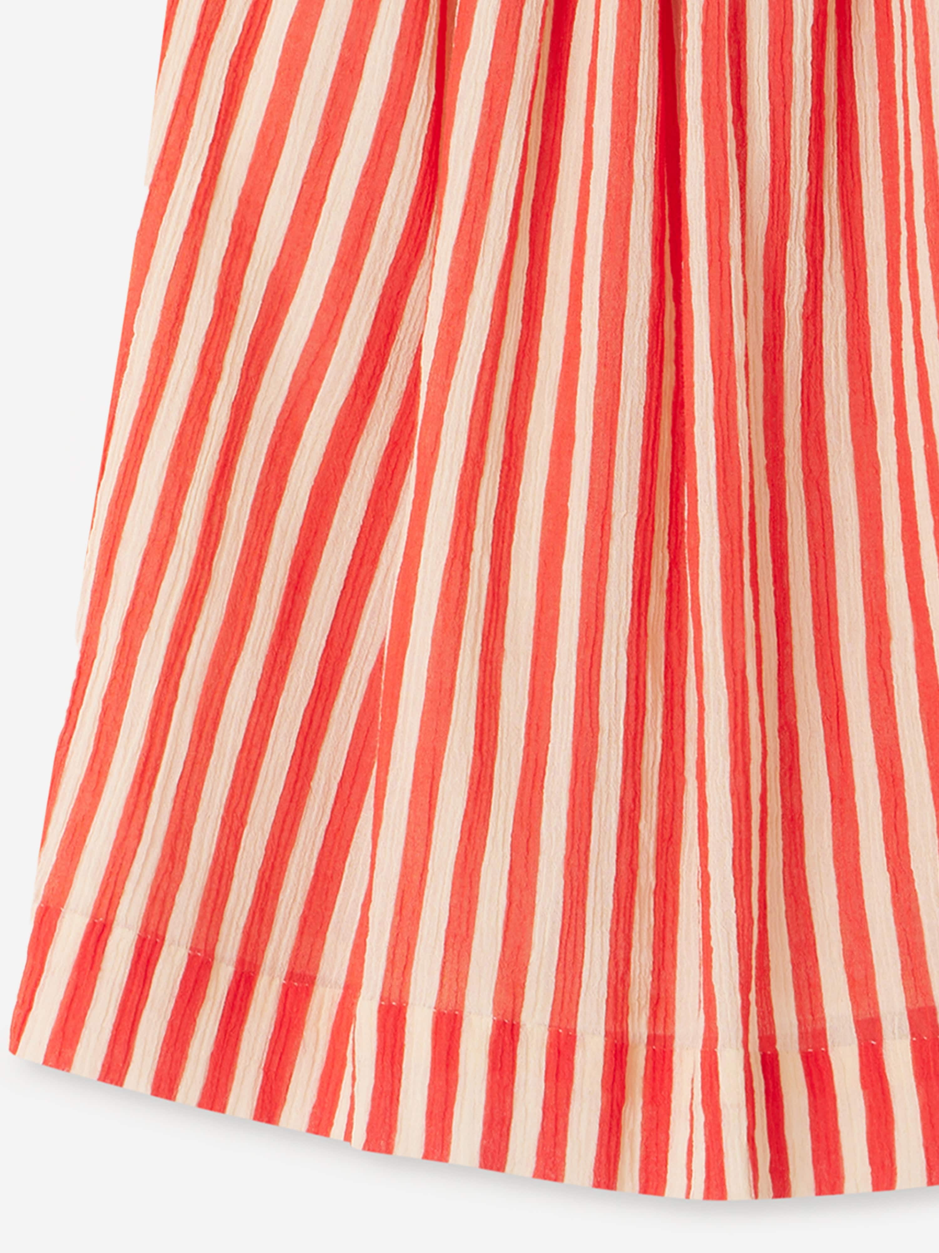Bonpoint Girls Striped Eloise Dress in Red
