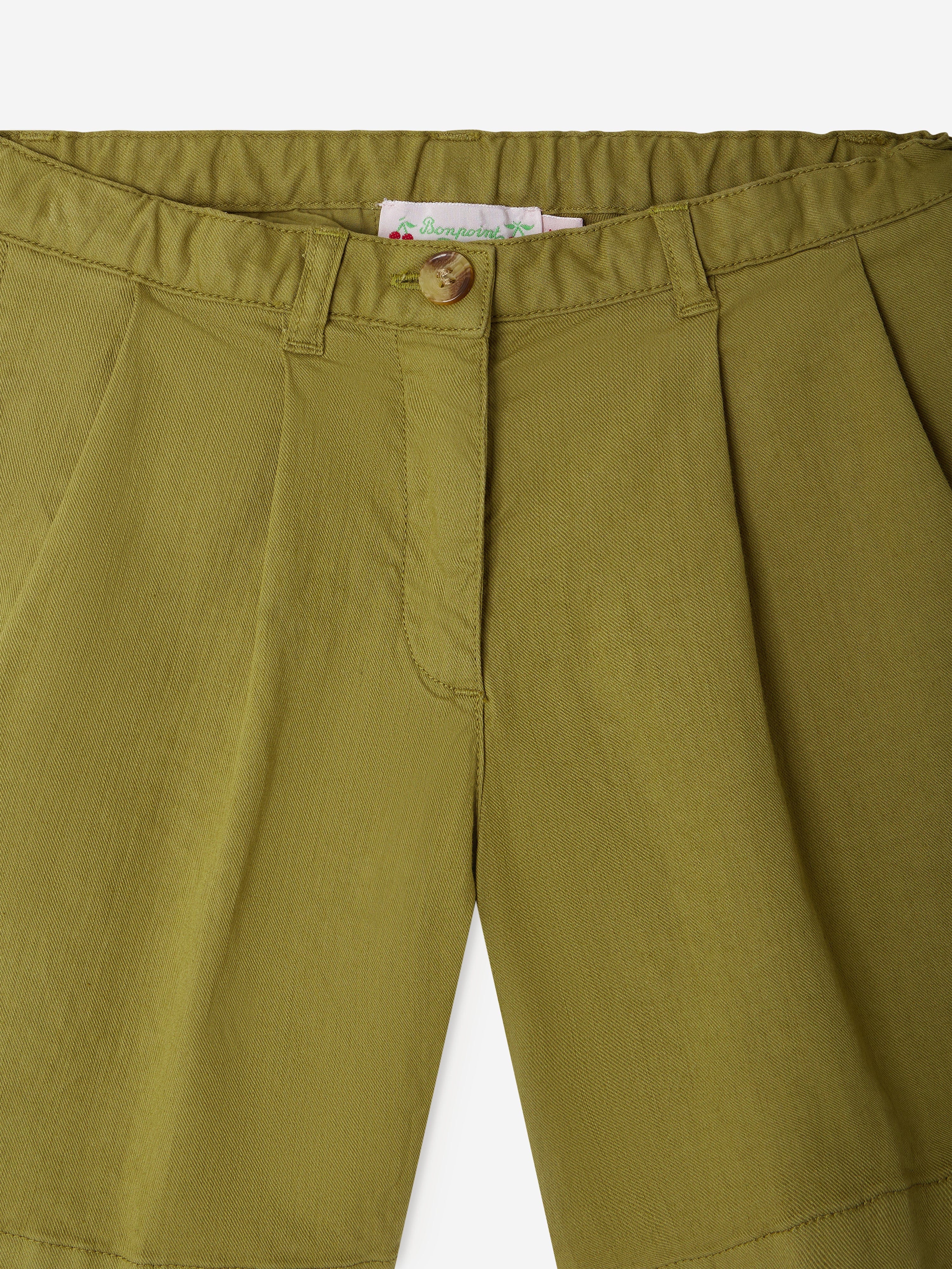 Bonpoint Girls Cotton Shorts in Green